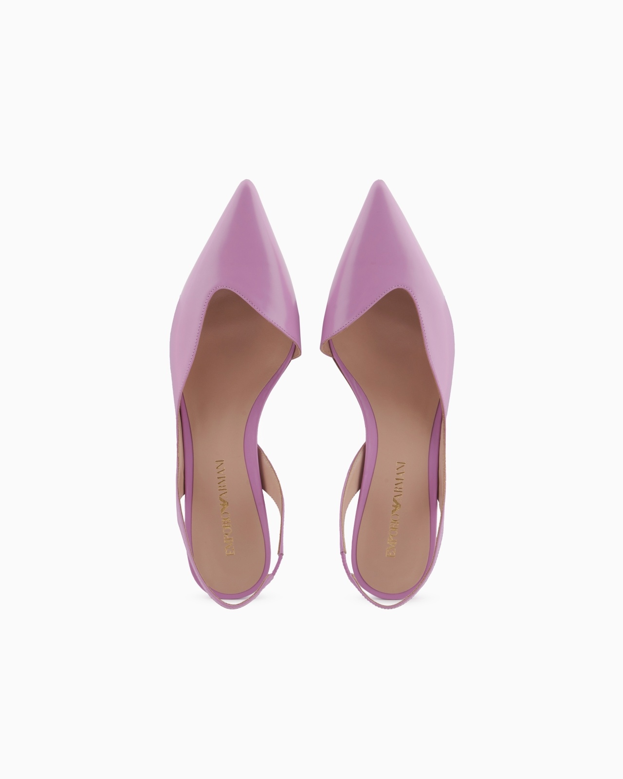 BRUSHED LEATHER SLINGBACK COURT SHOES - 3
