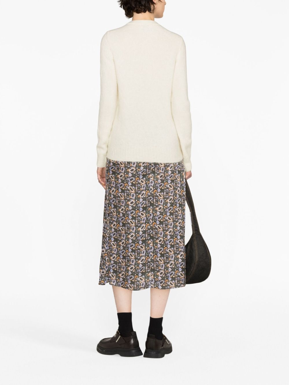 logo-embroidered wool-blend jumper - 4
