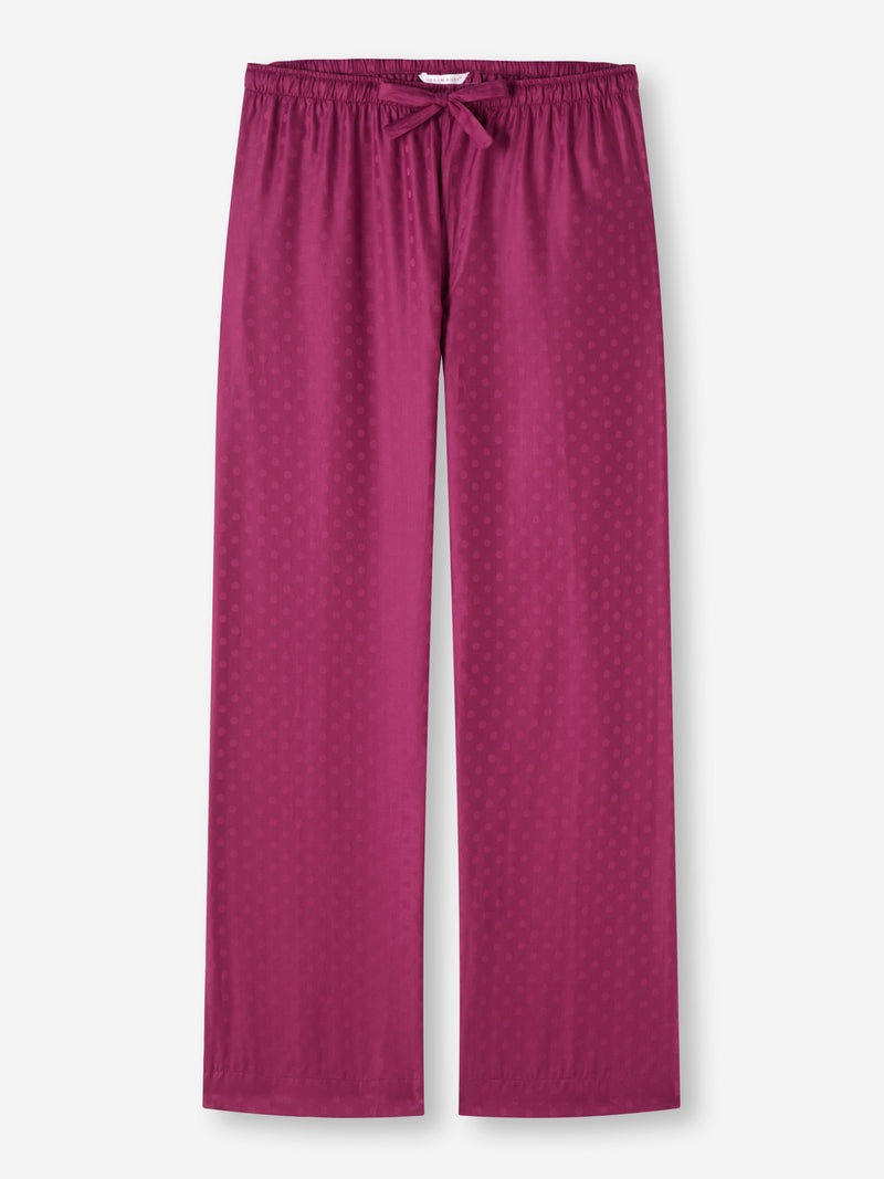 Women's Lounge Trousers Kate 7 Cotton Jacquard Berry - 1