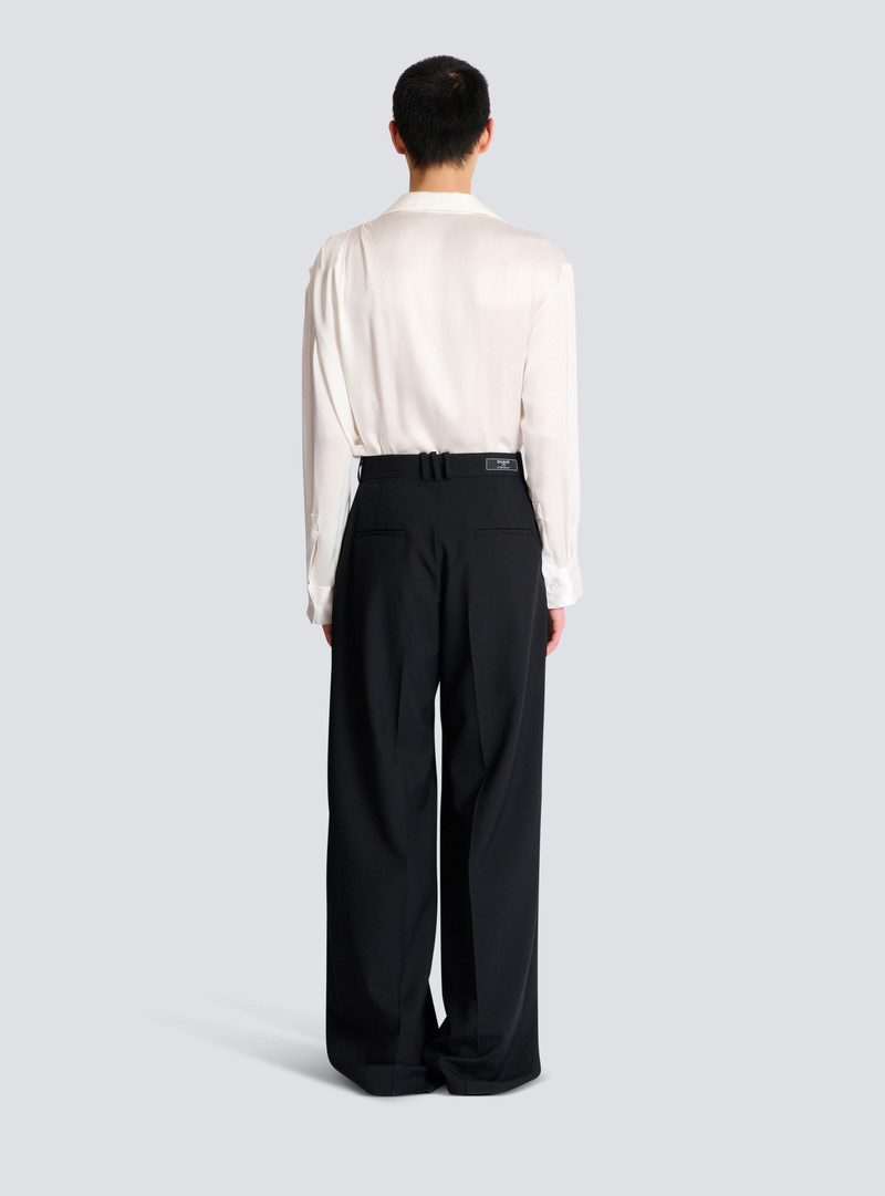 Wool twill trousers with wide knife pleats 4