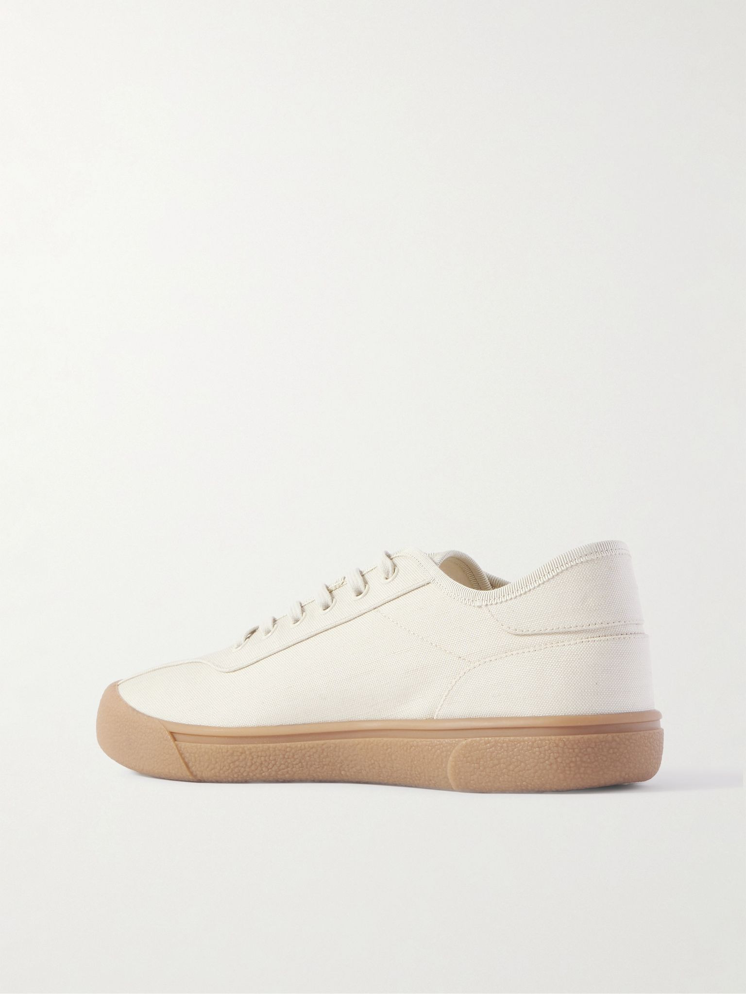 Grosgrain-Trimmed Canvas Sneakers Gray - 4