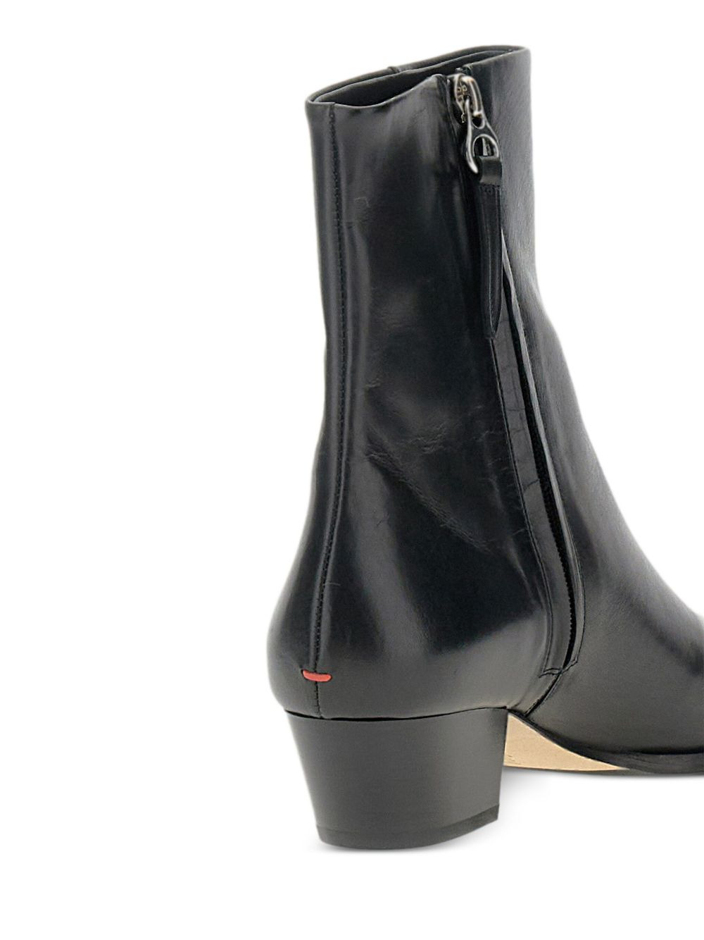 zip-detail pointed-toe boots - 3
