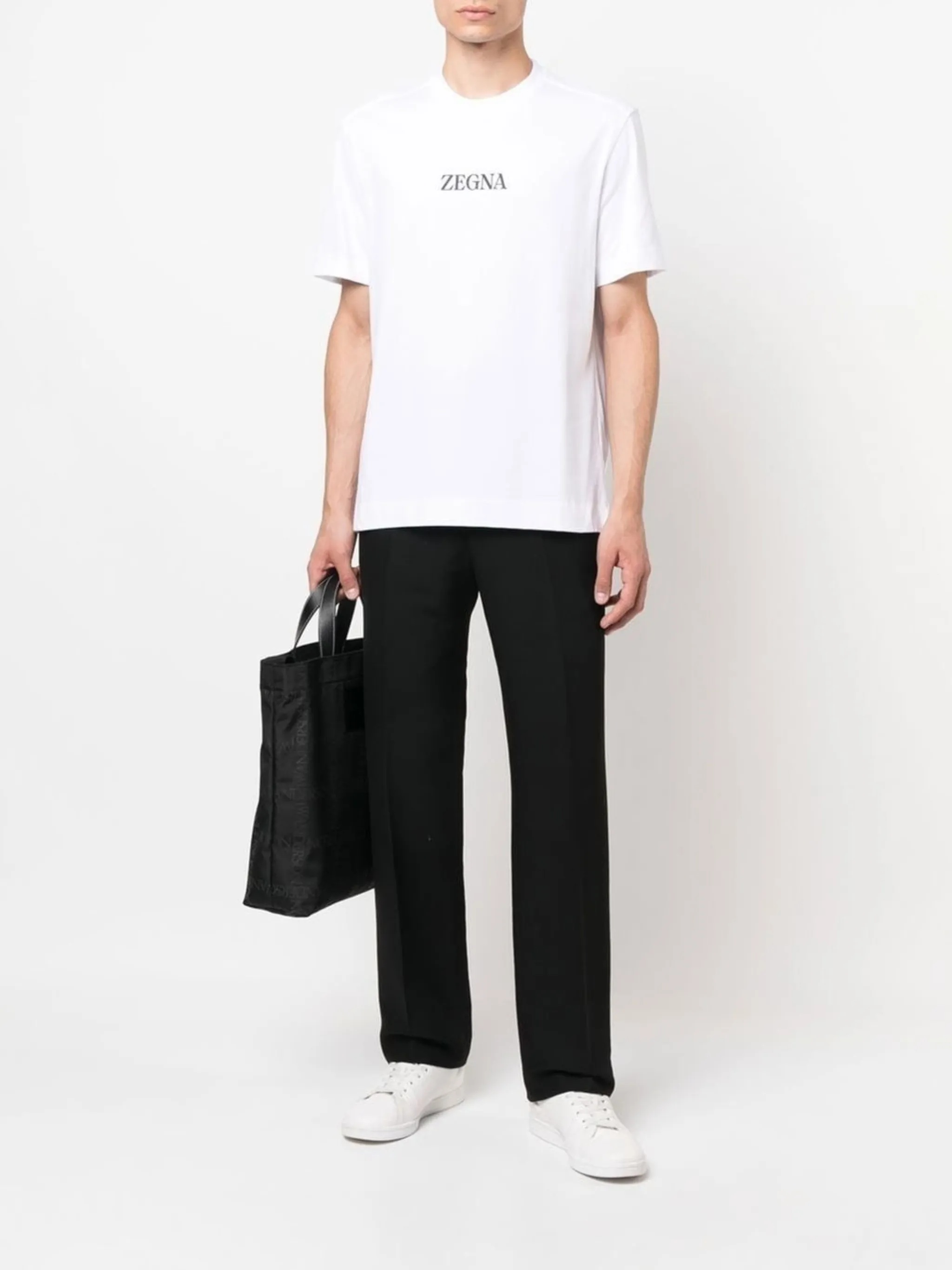 Tシャツ・カットソー ERMENEGILDO ZEGNA Men T Shirts RE7364 A777 N01 WHITE Zegna White cotton T-shirt - White - Men | E7364A777N01