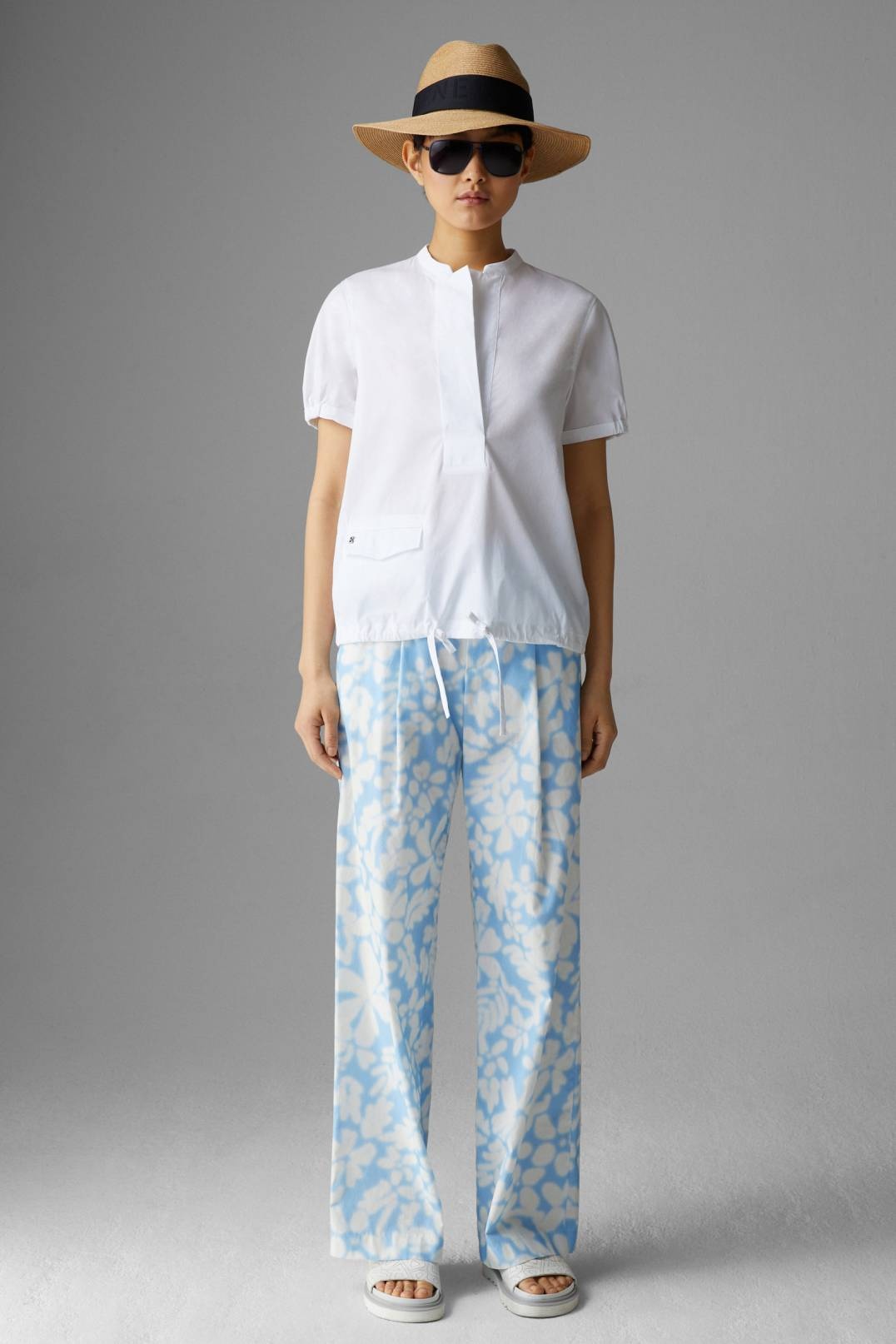 NIA MARLENE PANTS IN LIGHT BLUE/OFF-WHITE - 4