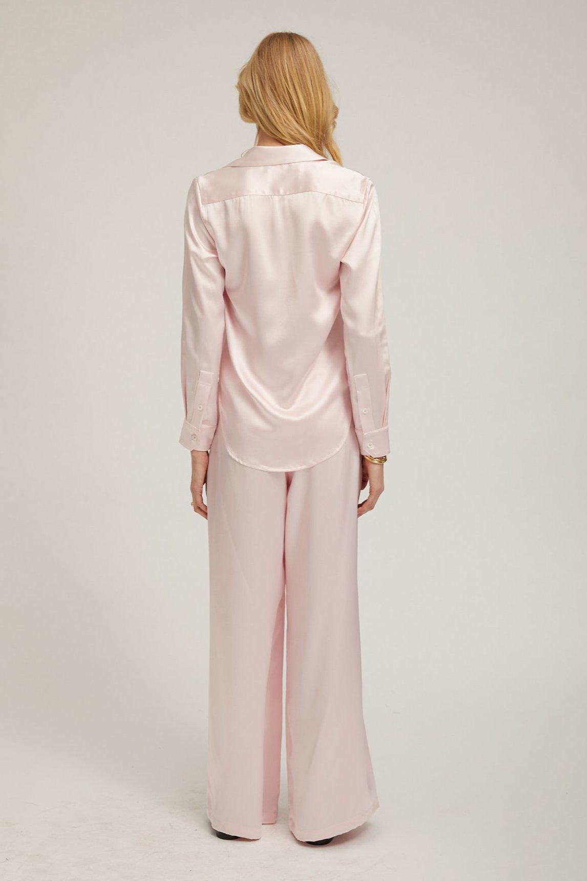 BALLET SILK WIDE LEG PINTUCK PANTS - 4