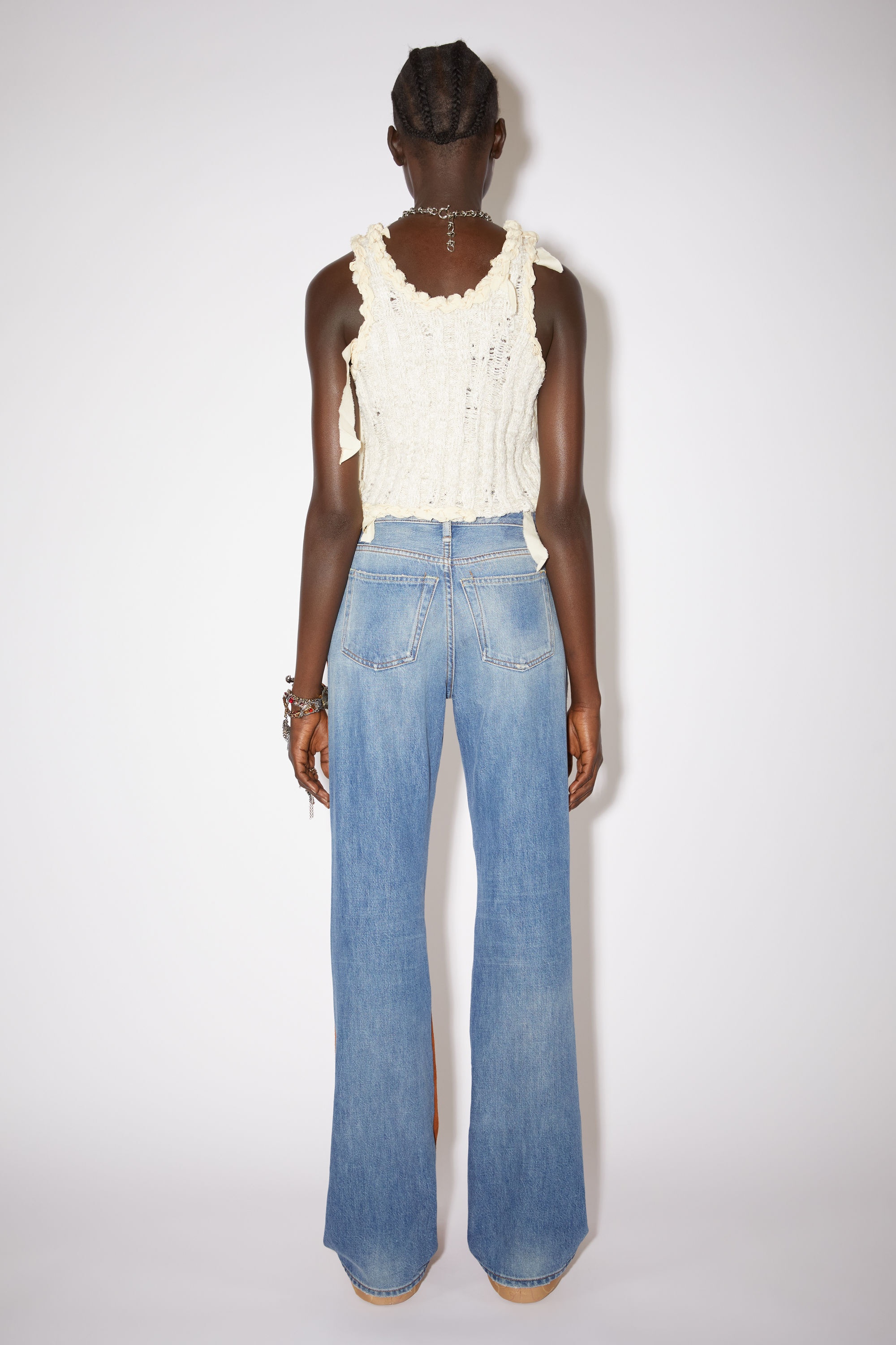 Suede denim trousers - Mid Blue - 3