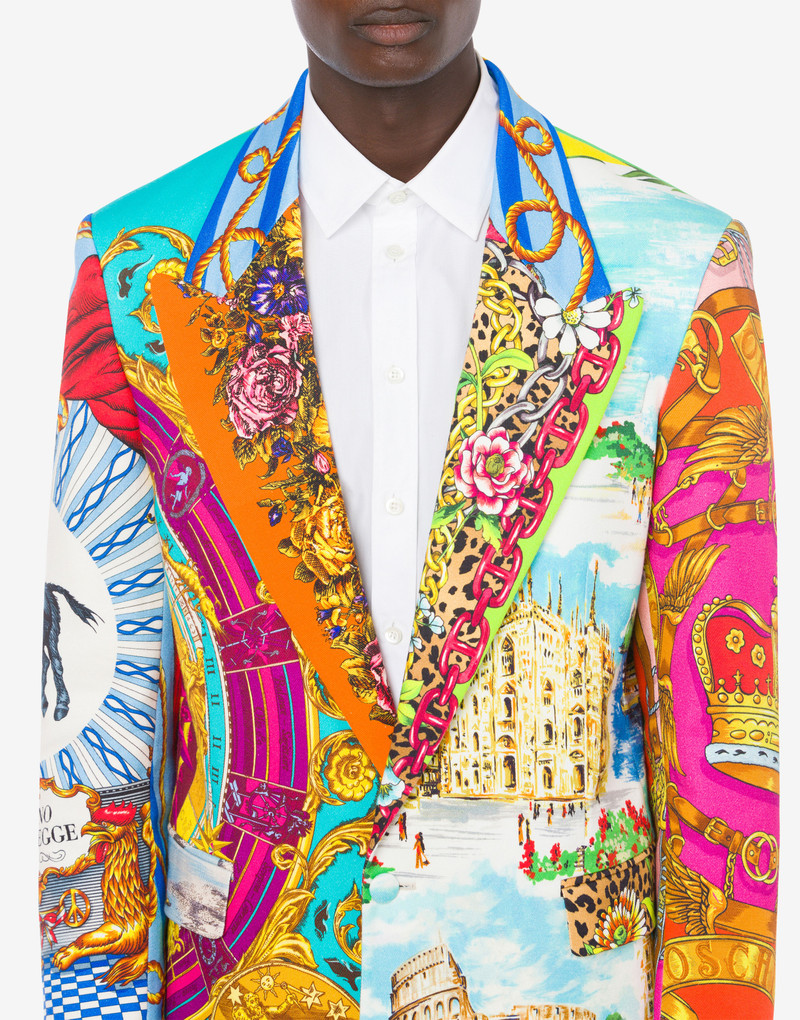 SCARF PRINT BULL JACKET 3