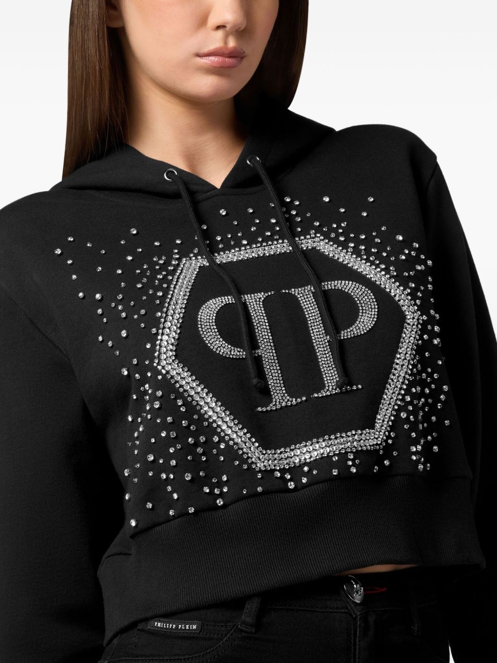 Venice Beach cropped strass hoodie - 4