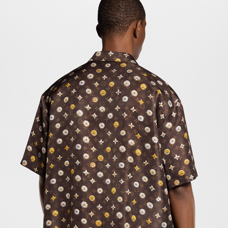 Monogram Printed Short-Sleeved Silk Shirt 5