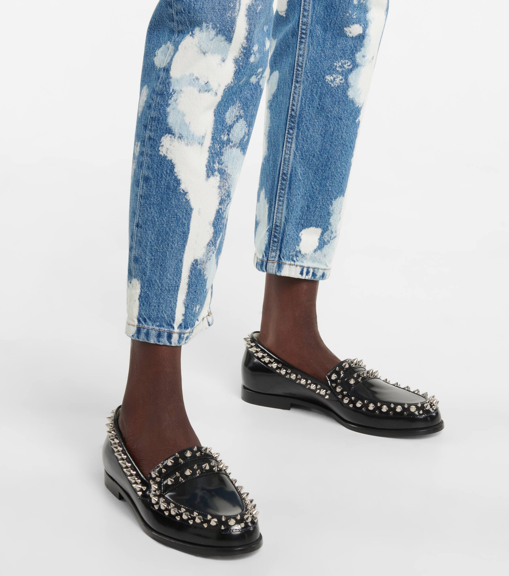 Mattia Spikes leather loafers - 4
