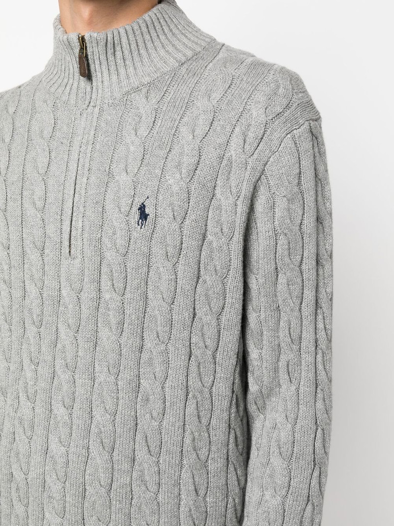 cable-knit half-zip jumper 5