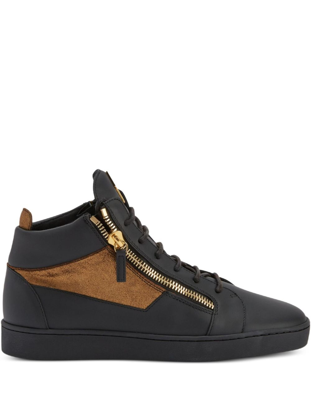 Kriss zip-detail leather high-top sneakers - 1