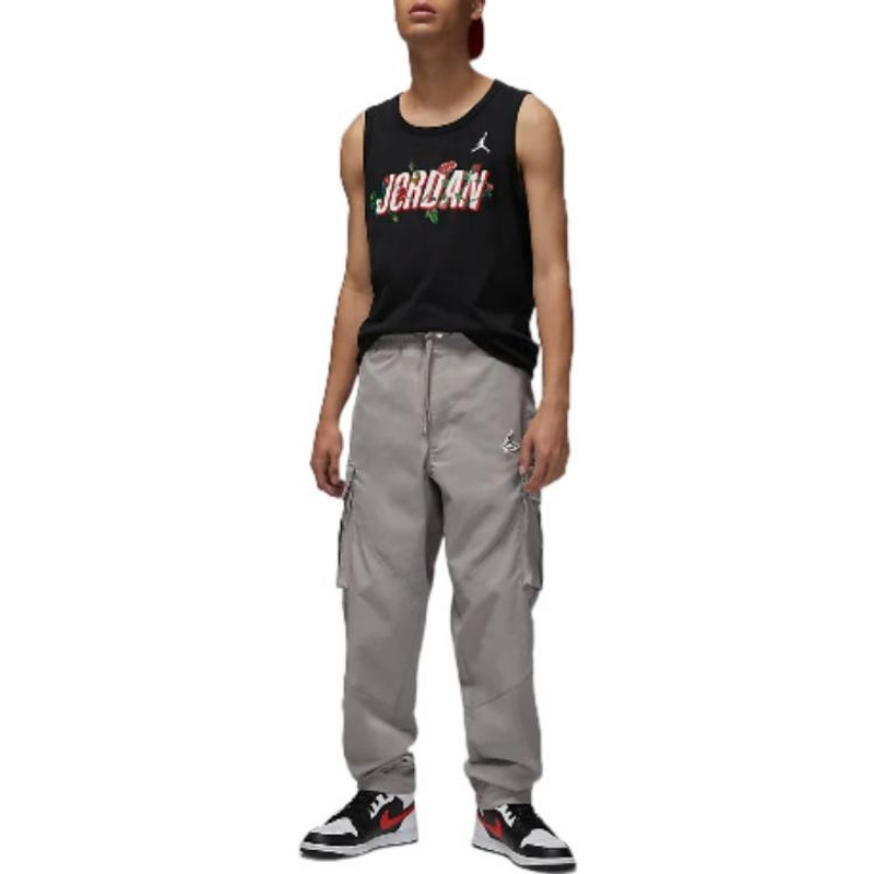 Jordan Men's Air Jordan Brand Sorry Rose Printing Logo No. 23 Sports Black Vest DR1417-010 outlook