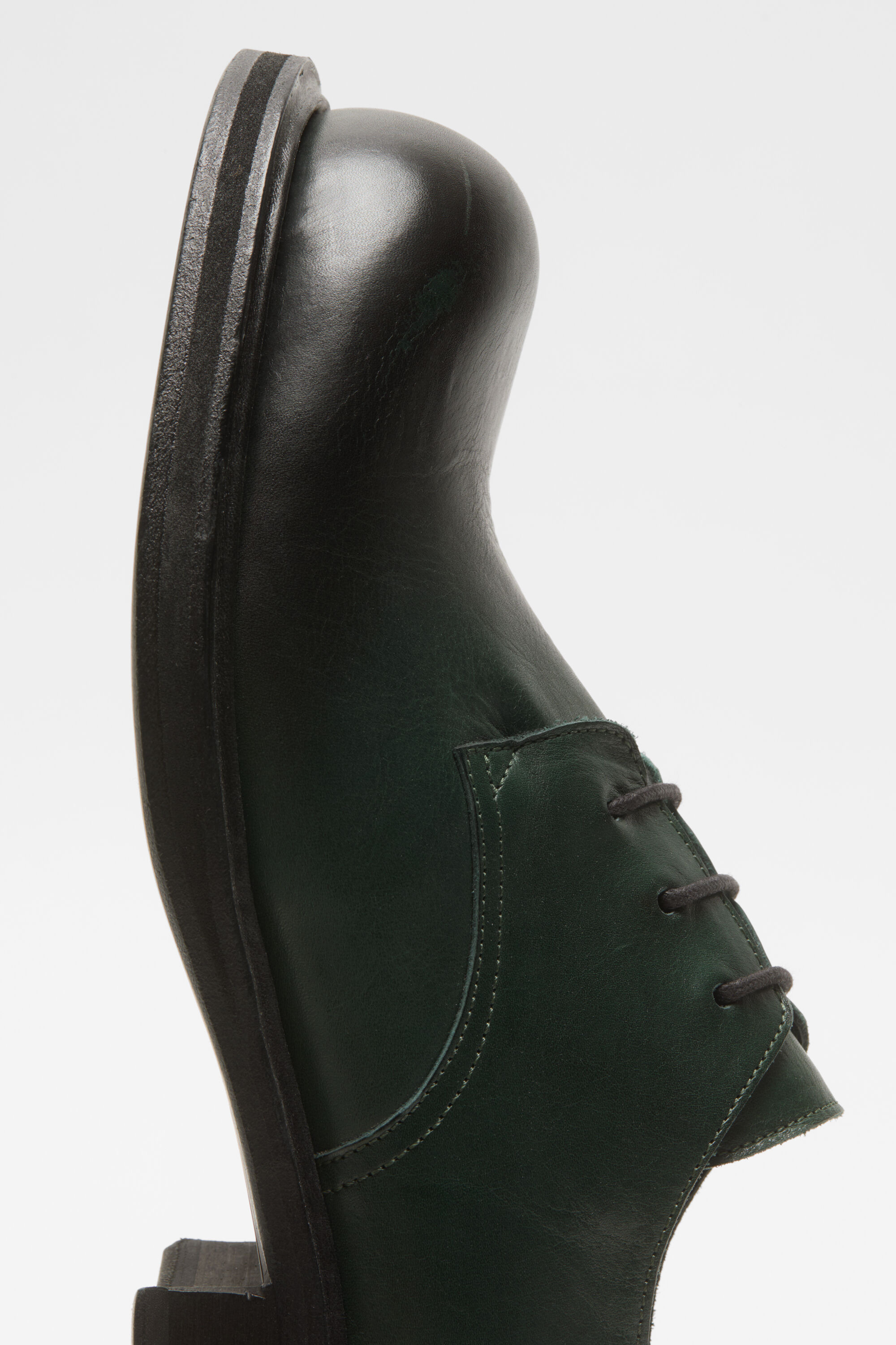 Lace-up leather shoes - Dark green - 4