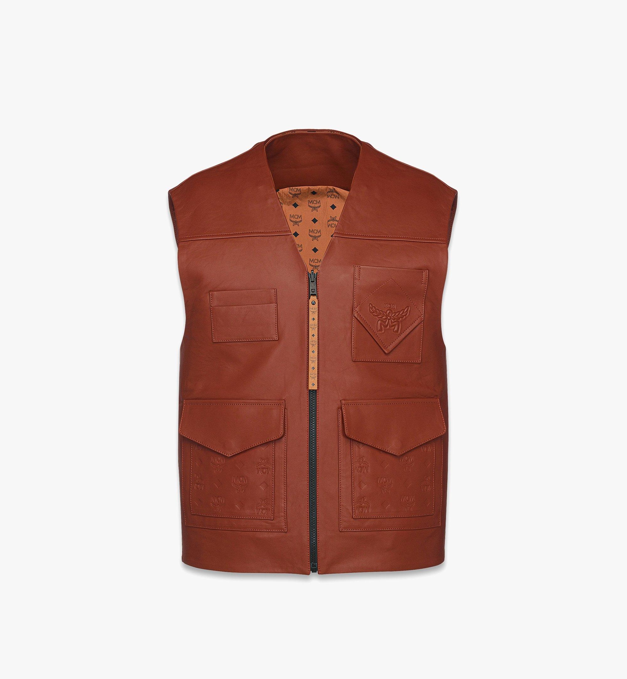Reversible Vest in Lamb Leather and Monogram Nylon - 4