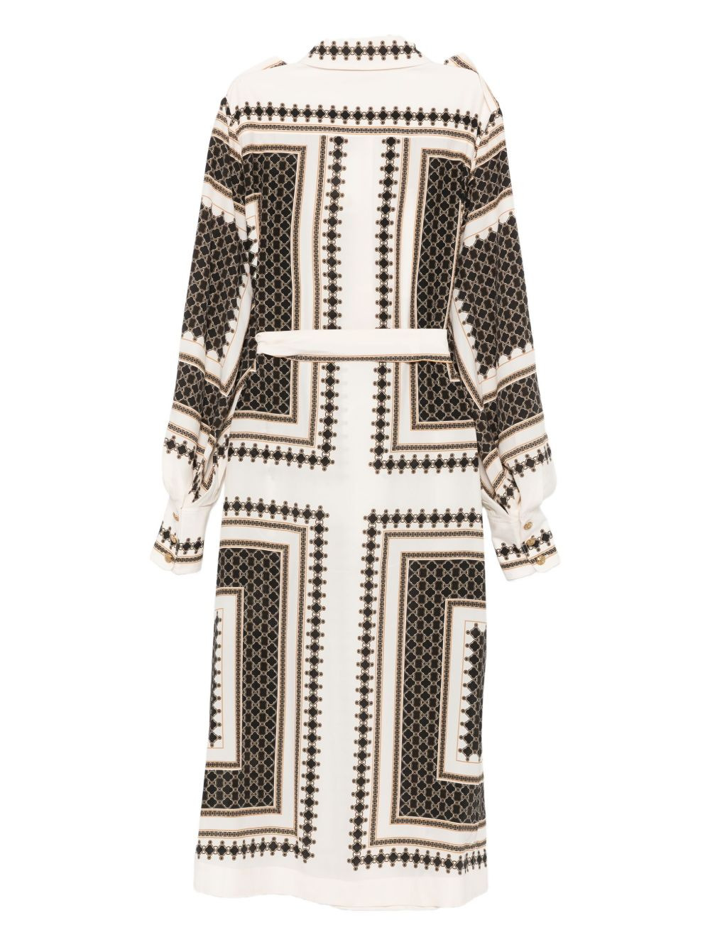 geometric-print belted dress - 2