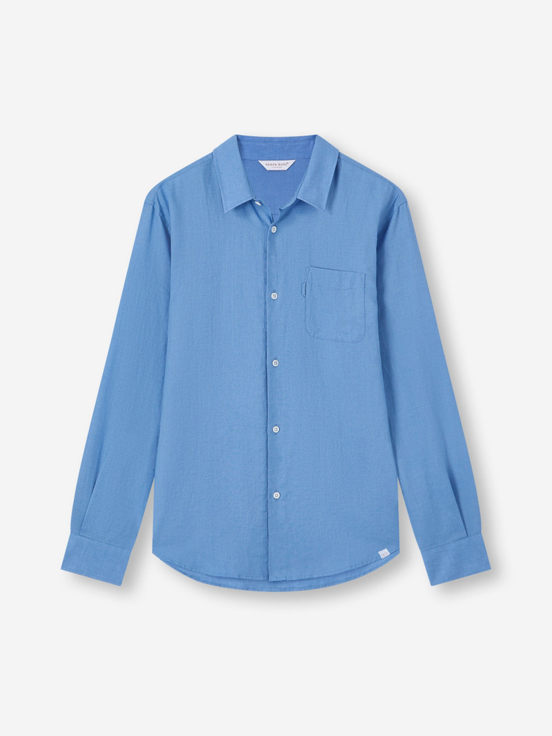 Men's Shirt Monaco Linen Santorini Blue 5
