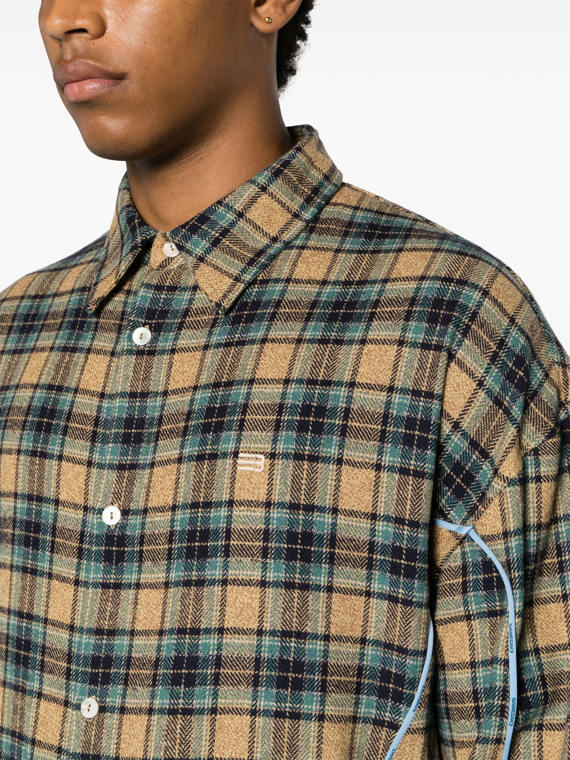 NAMESAKE Brown Charlotte Layered Check Shirt | brownsfashion 