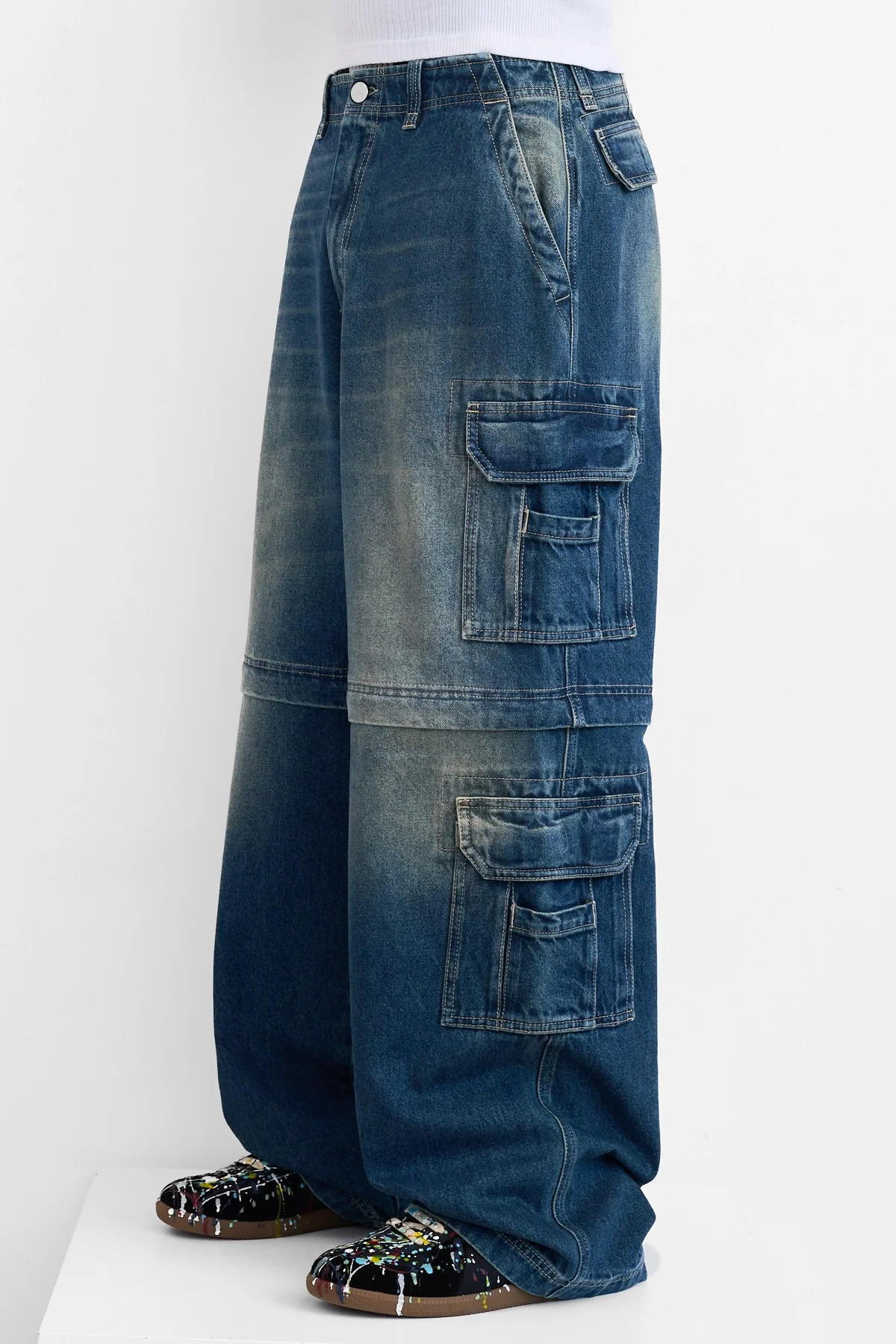 Vetements Hip-Hop Cargo Jeans Vintage Navy - 4