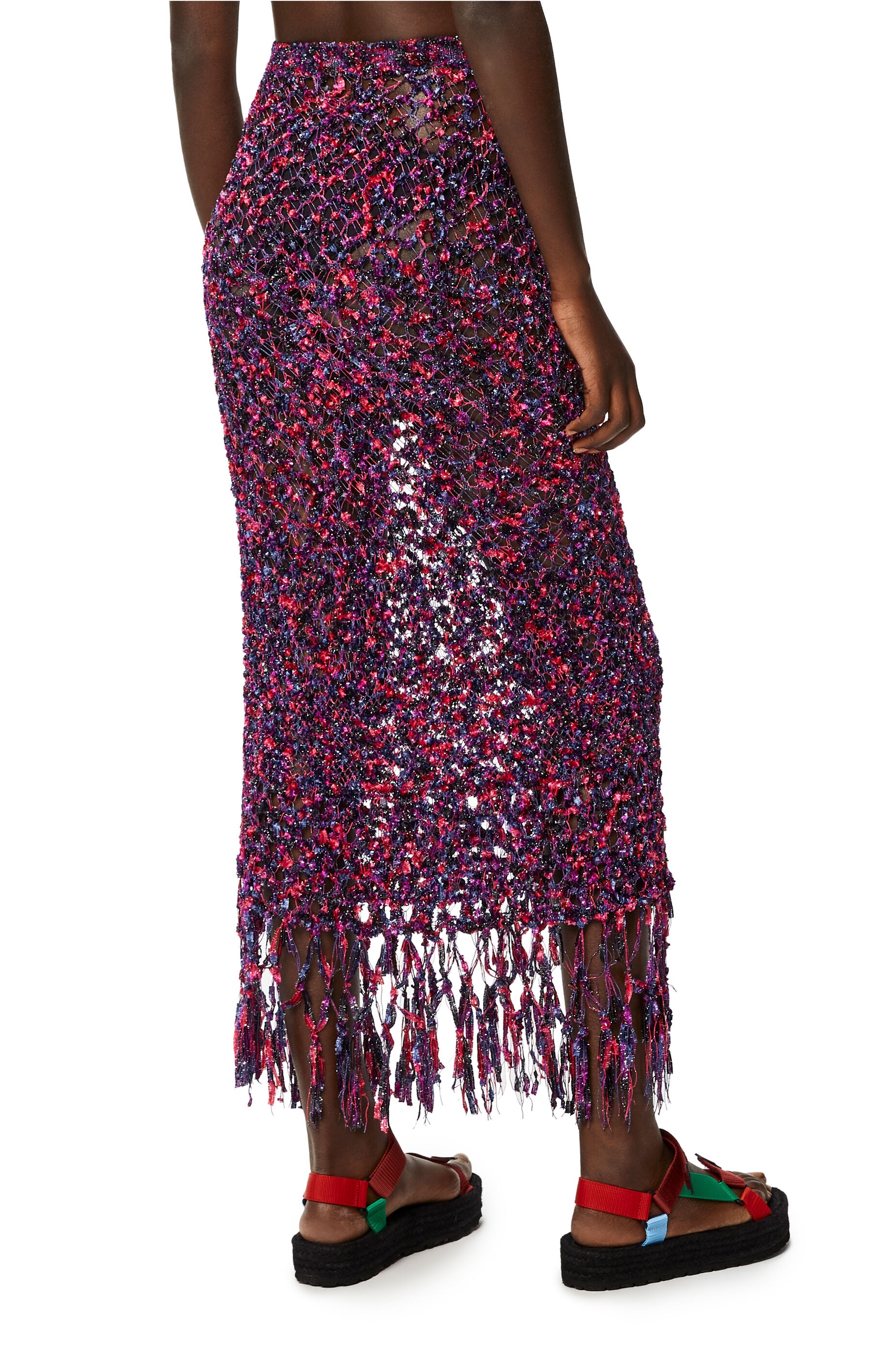 Fringed midi skirt in polyamide - 4