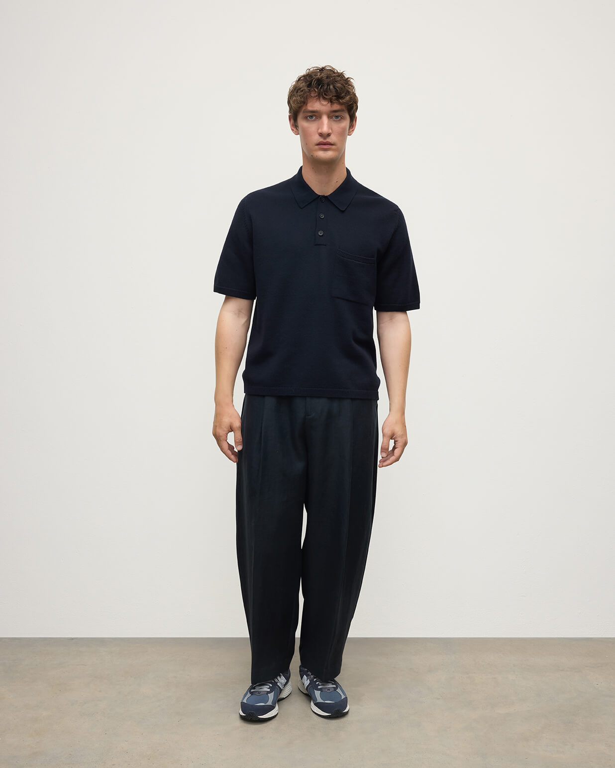 Superfine Merino Relaxed Navy Polo Shirt - 2