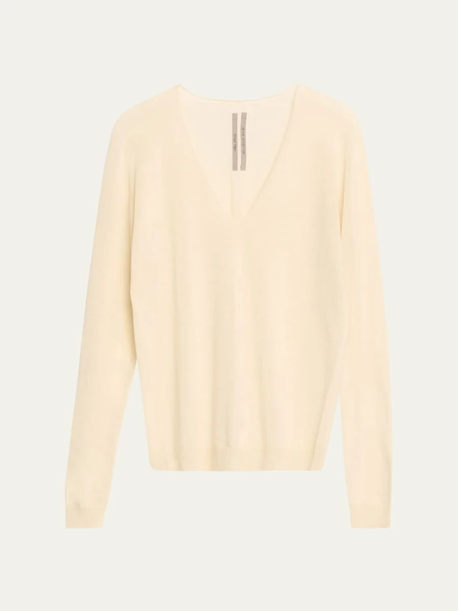 V-Neck Wool Sweater - 1