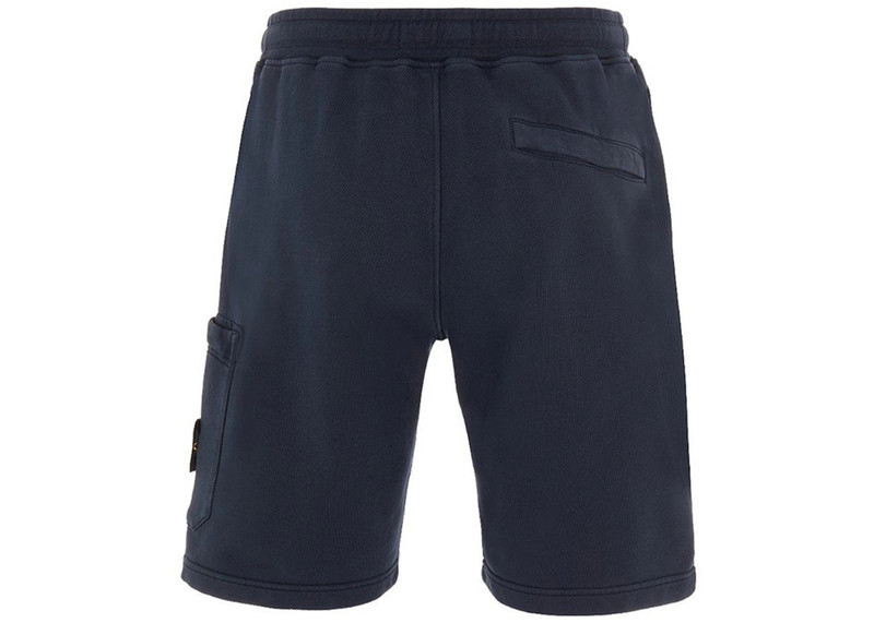Stone Island Stone Island 64651 Cotton Fleece Garment Dyed Shorts Navy outlook