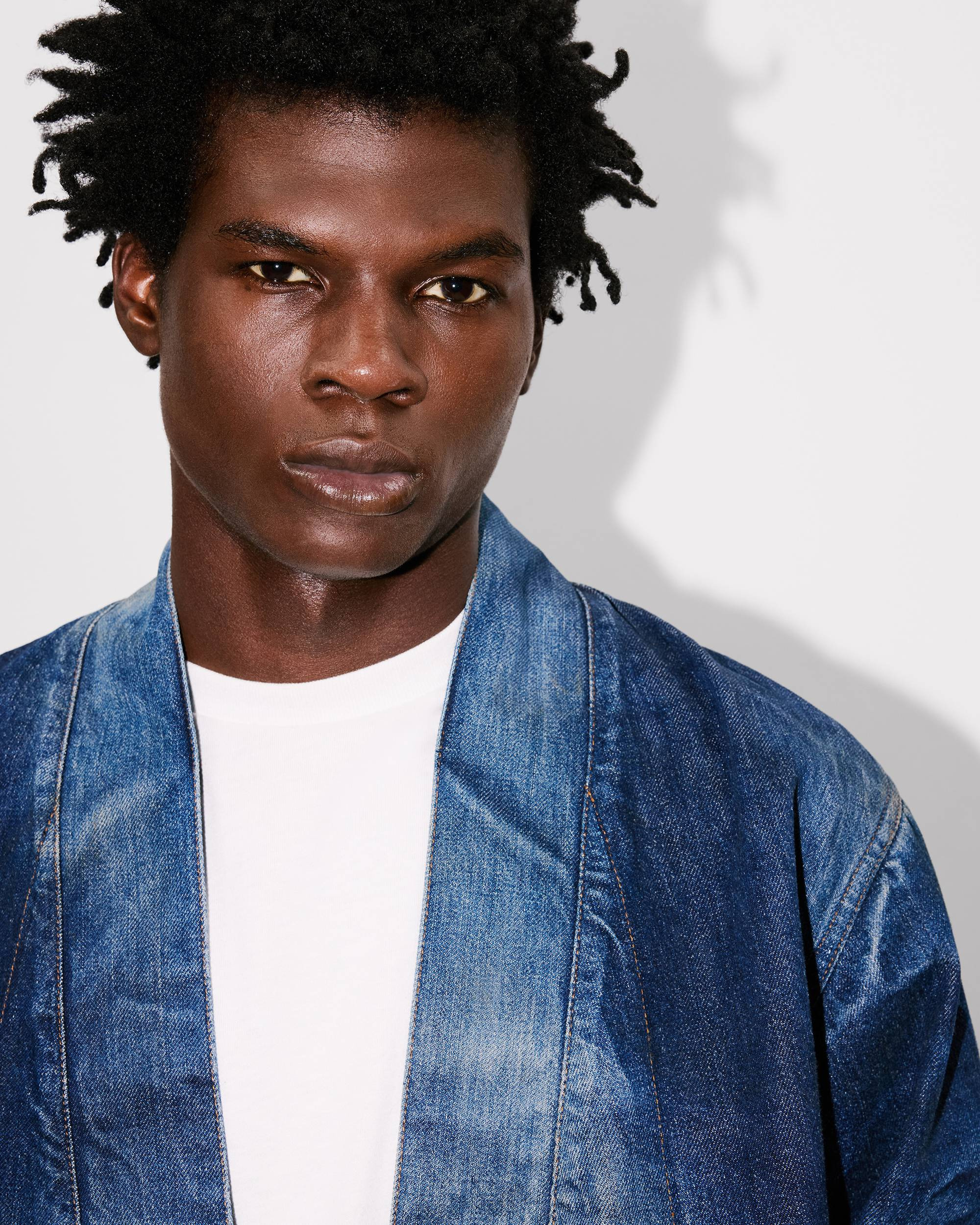 KENZO Stone Bleach Workwear Jacket in Blue | notreshop