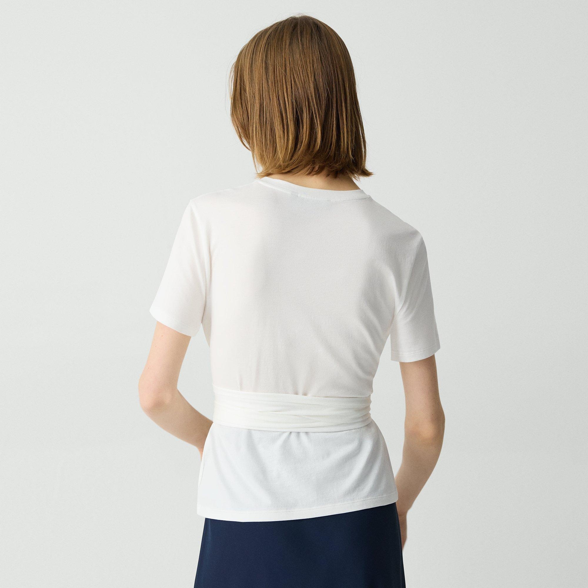 Tie-Front Tee in Cotton - 4