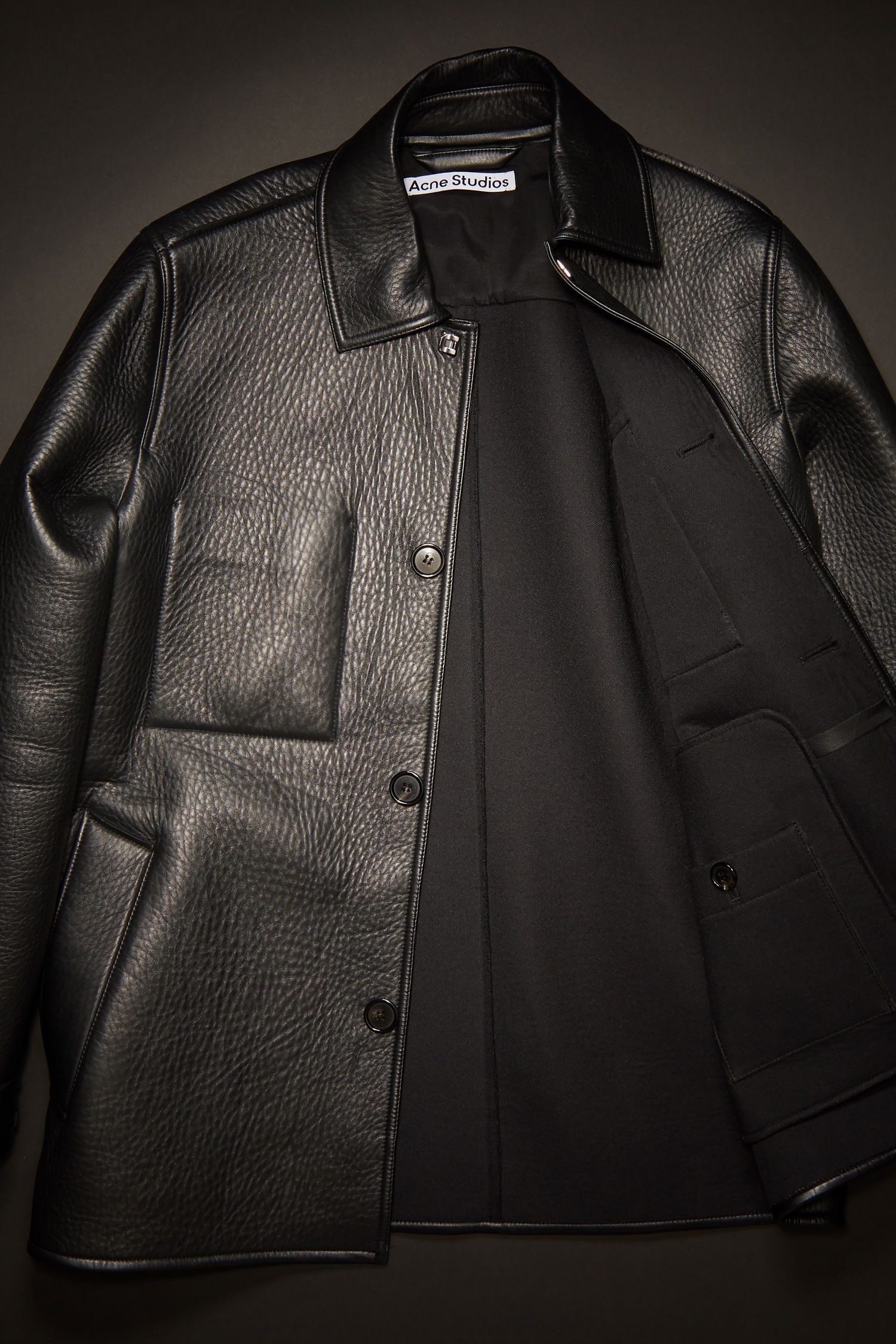 Leather chore jacket black - 6