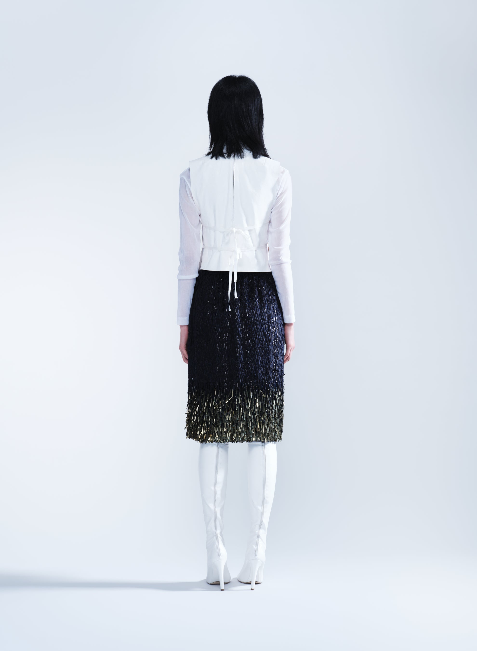 SILK DEVORE SKIRT - 3