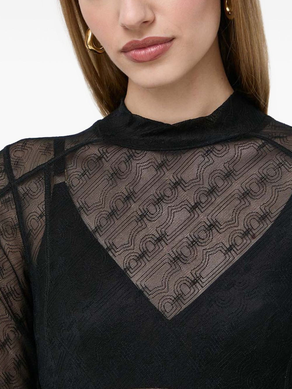 mock-neck patterned top - 4