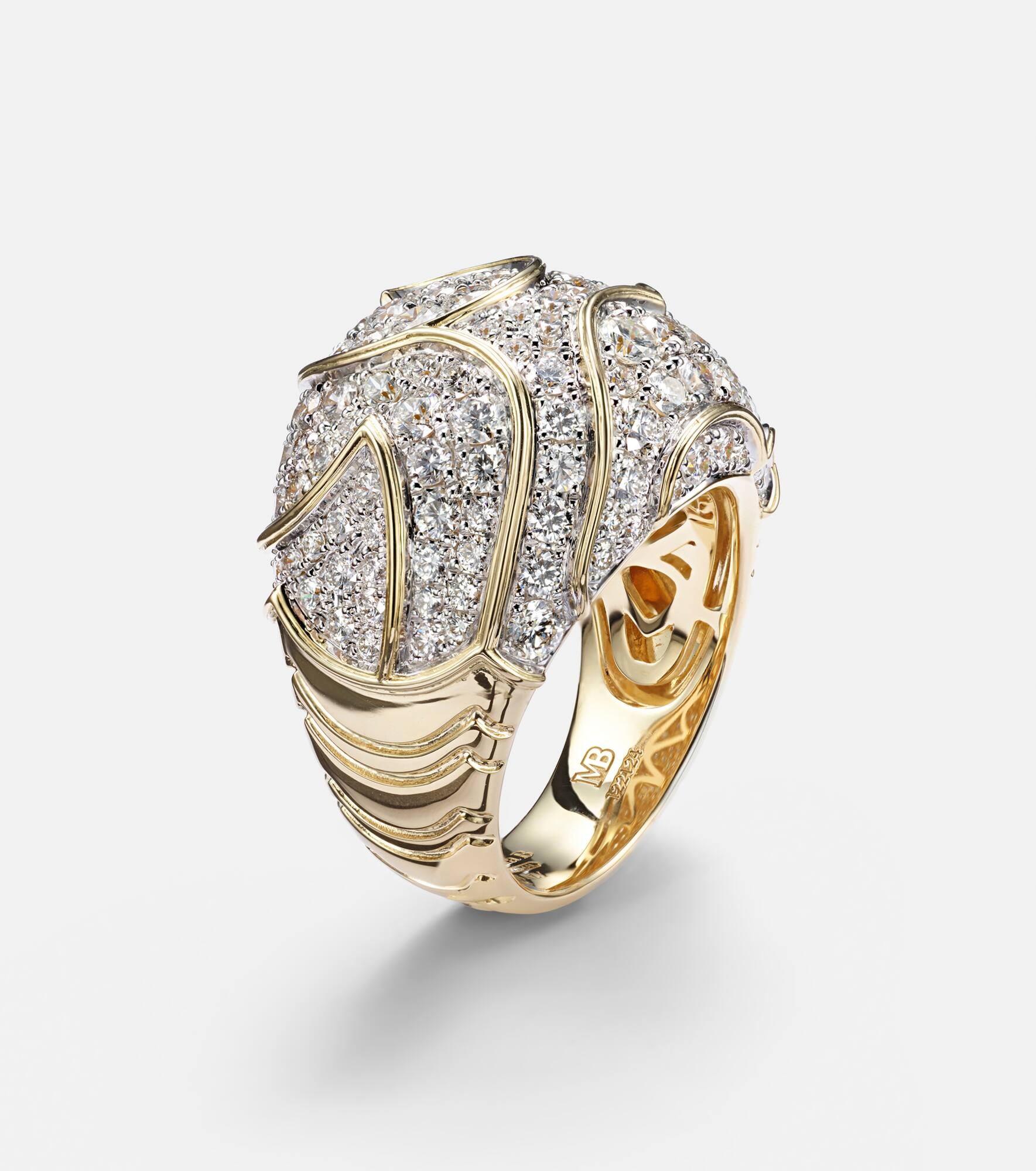 Onda Bombe 18kt gold ring with diamonds - 4