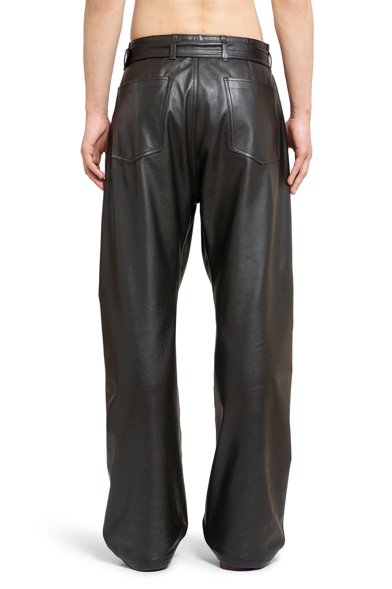 Leather-Belted-Twisted-Pants - 3