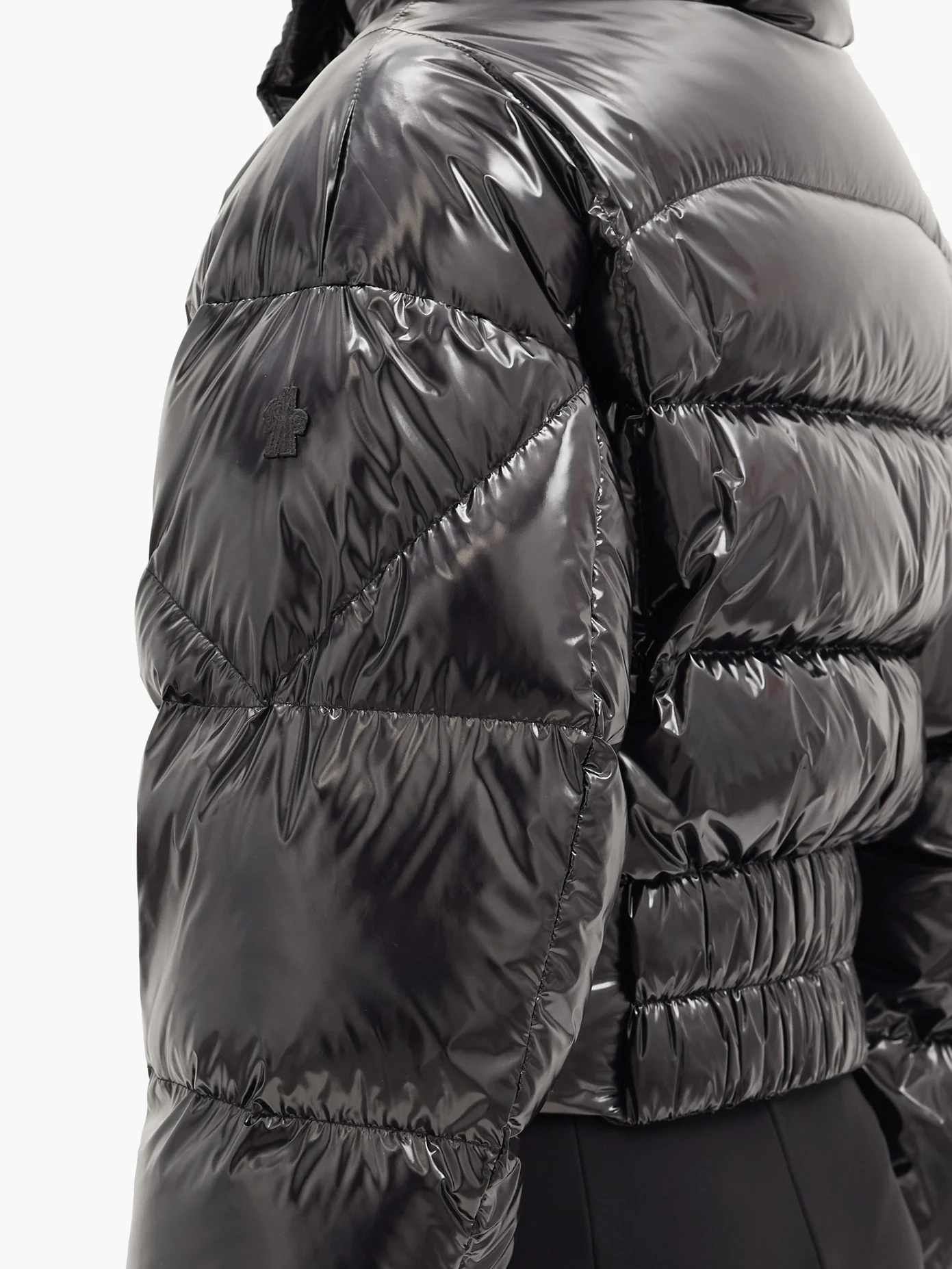 Hooded quilted down cropped jacket - 4