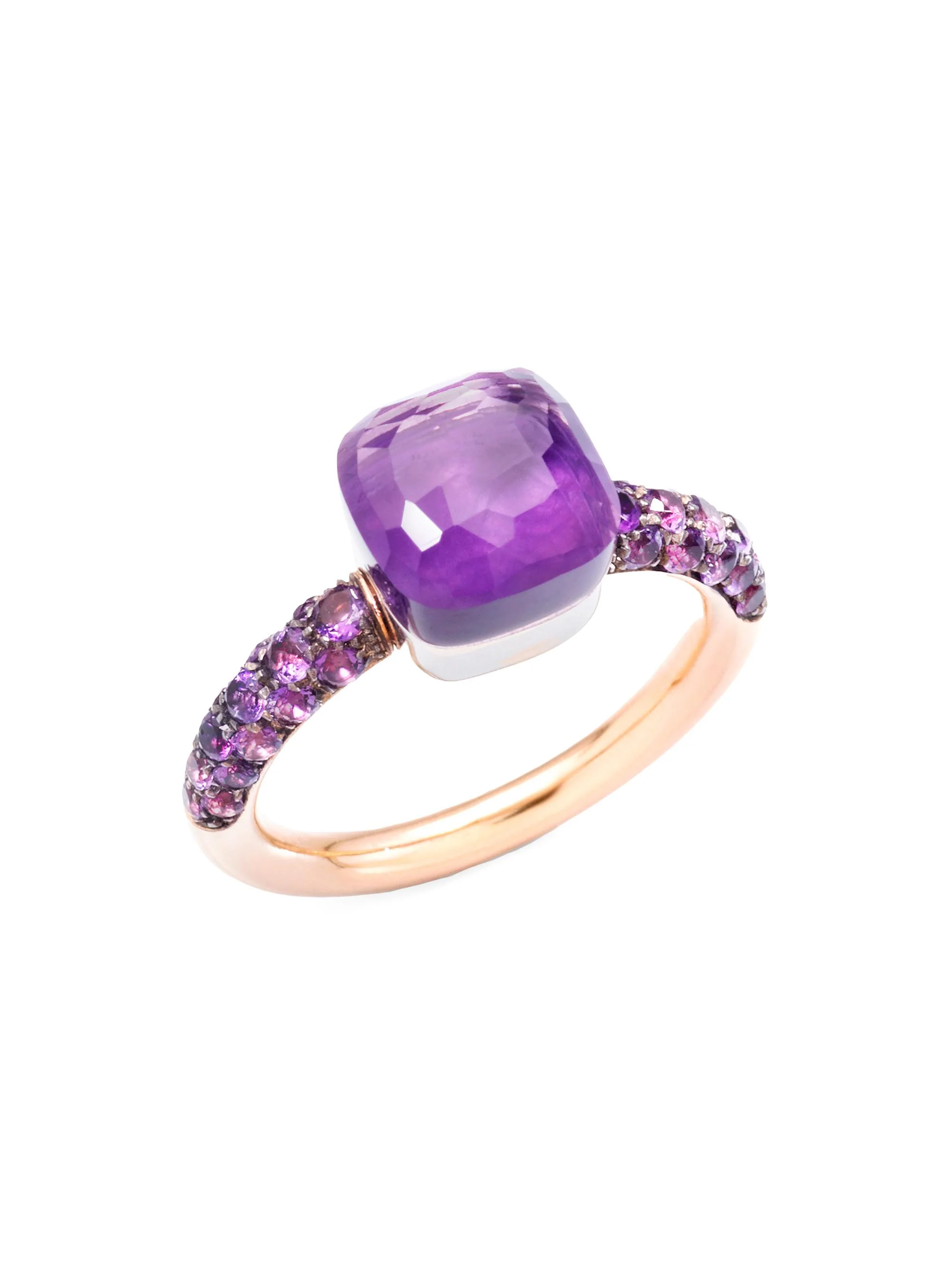 Women's Nudo Classic Petit Two-Tone 18K Gold, Amethyst & Jade Ring - Purple - 1