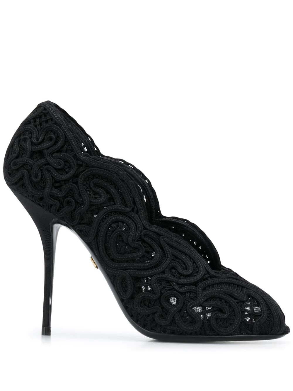 Cordonetto lace peep-toe pumps - 1