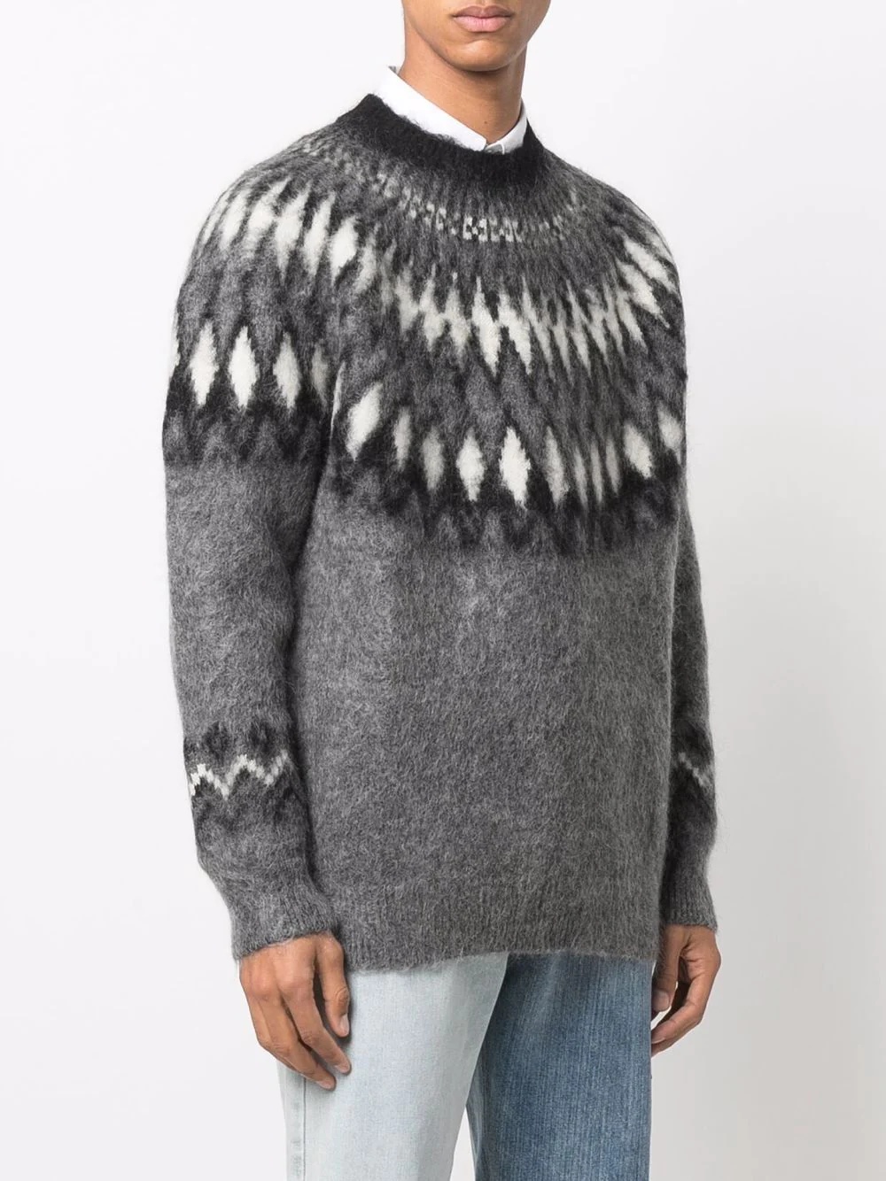 geometric-print knitted jumper - 3