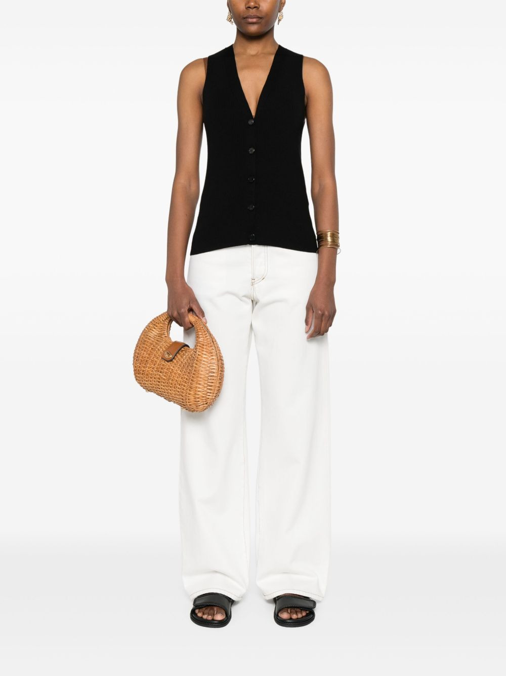 silk-blend vest - 2