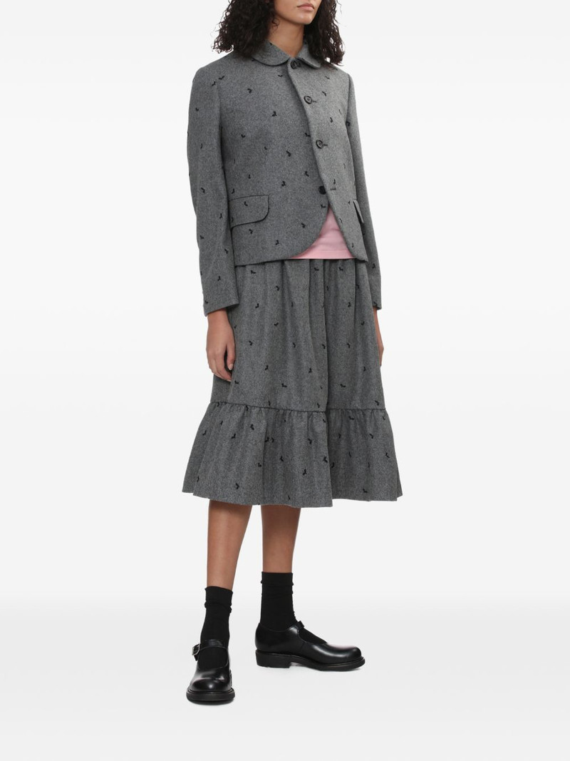Comme des Garçons GIRL ruffled print midi skirt outlook