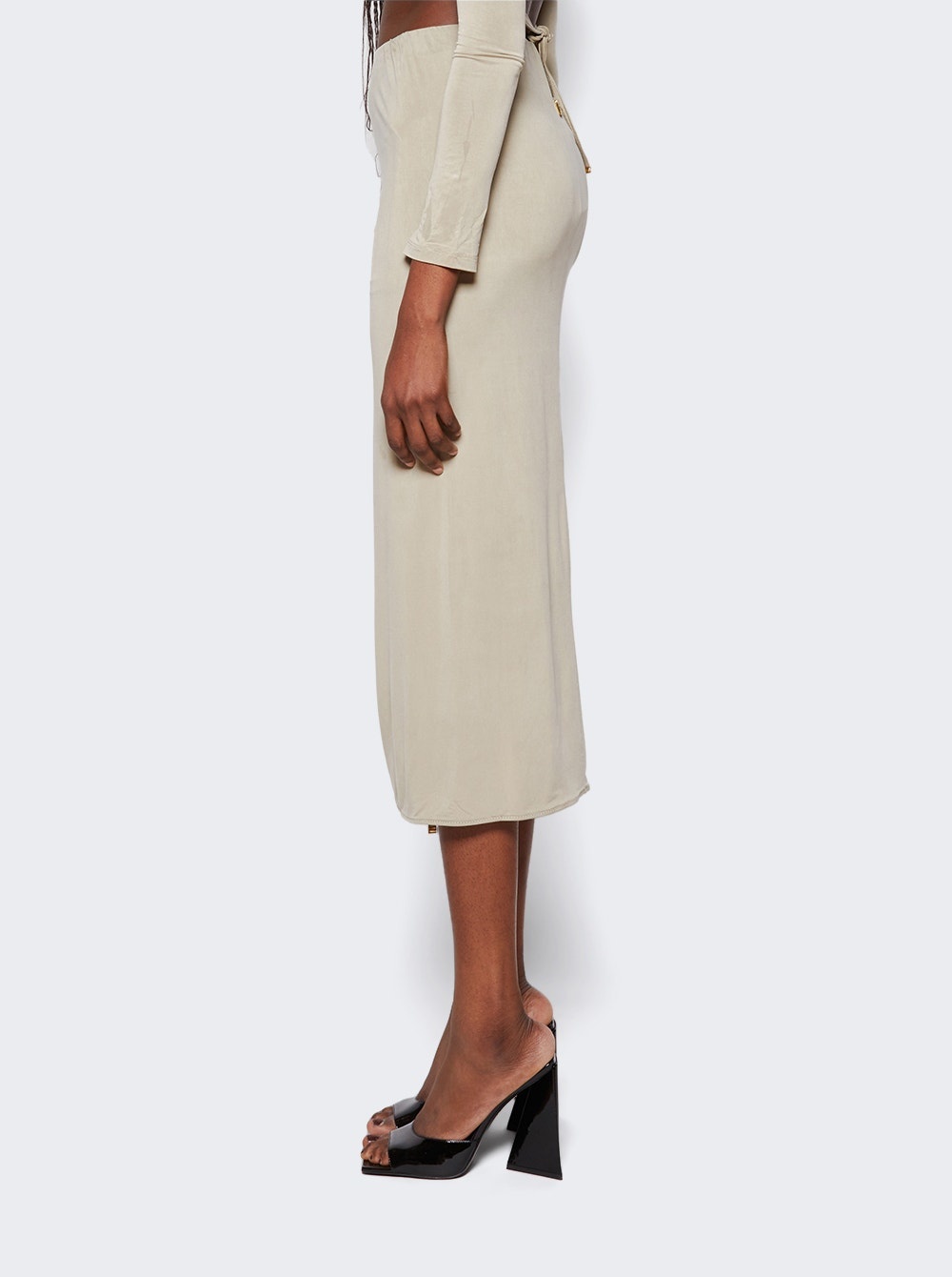 La Jupe Pareo Croissant Skirt Light Khaki - 4