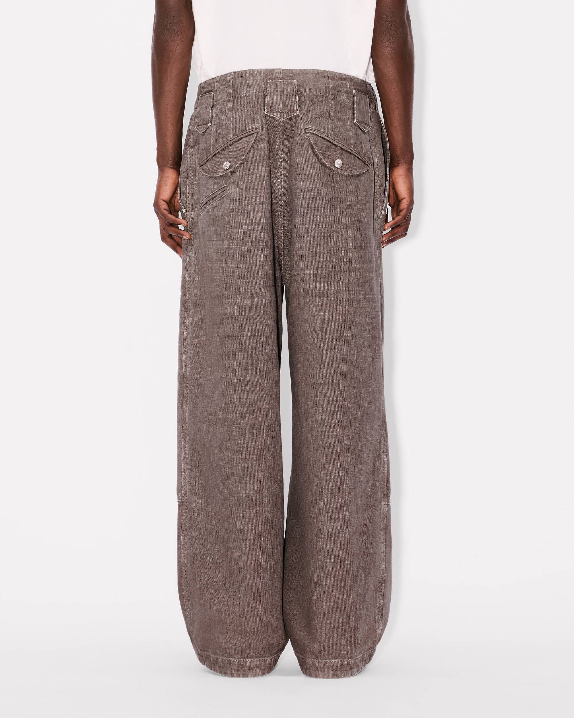 'KENZO Weave' double knee pants in washed cotton - 5