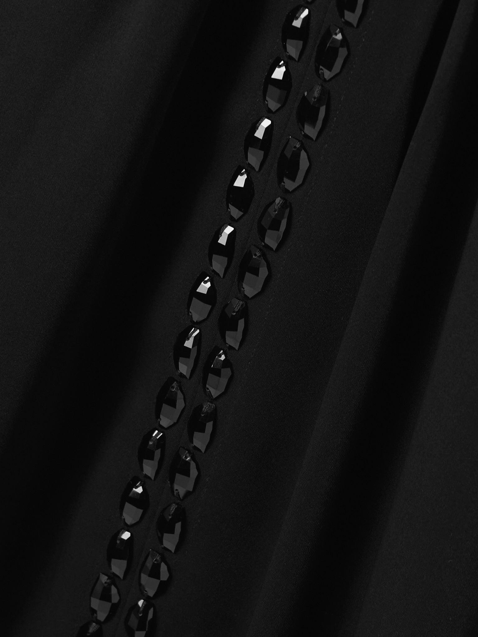 Sombreando crystal-embellished pleated crepe maxi dress Black - 4