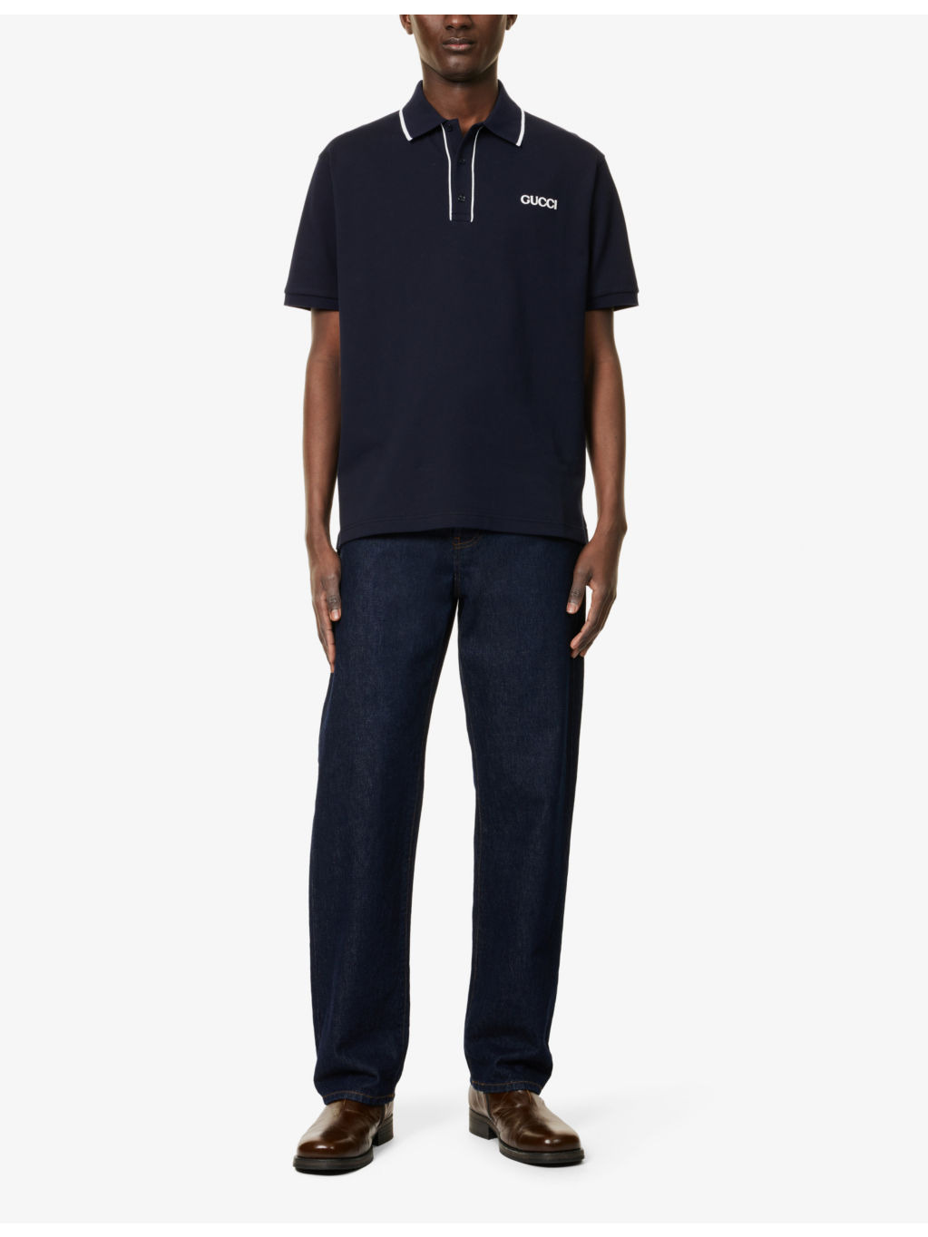 Logo text embroidered cotton polo shirt - 2