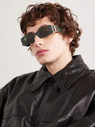 BALENCIAGA Rectangular-Frame Acetate and Silver-Tone Sunglasses outlook