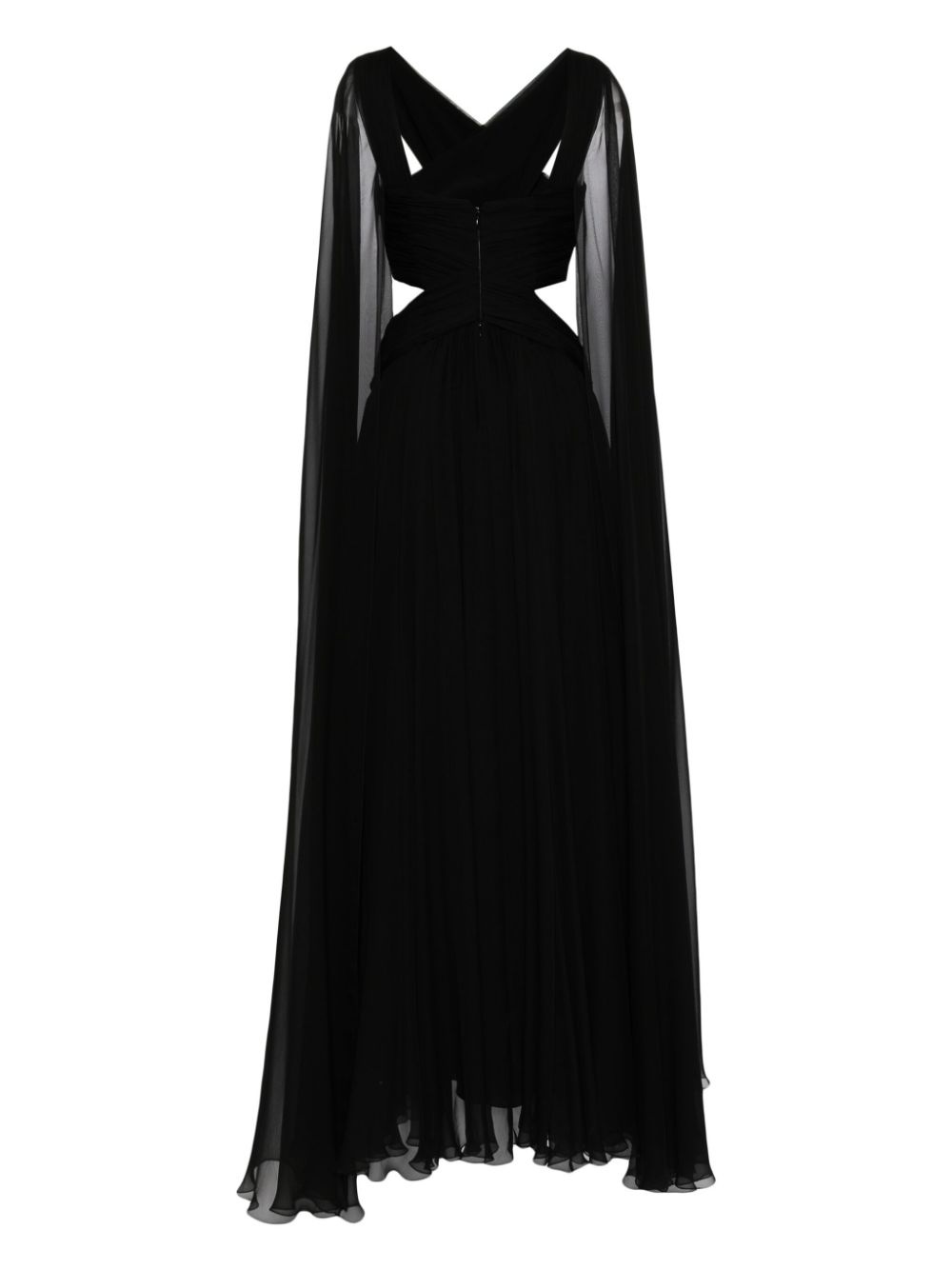 silk-chiffon cape gown - 2