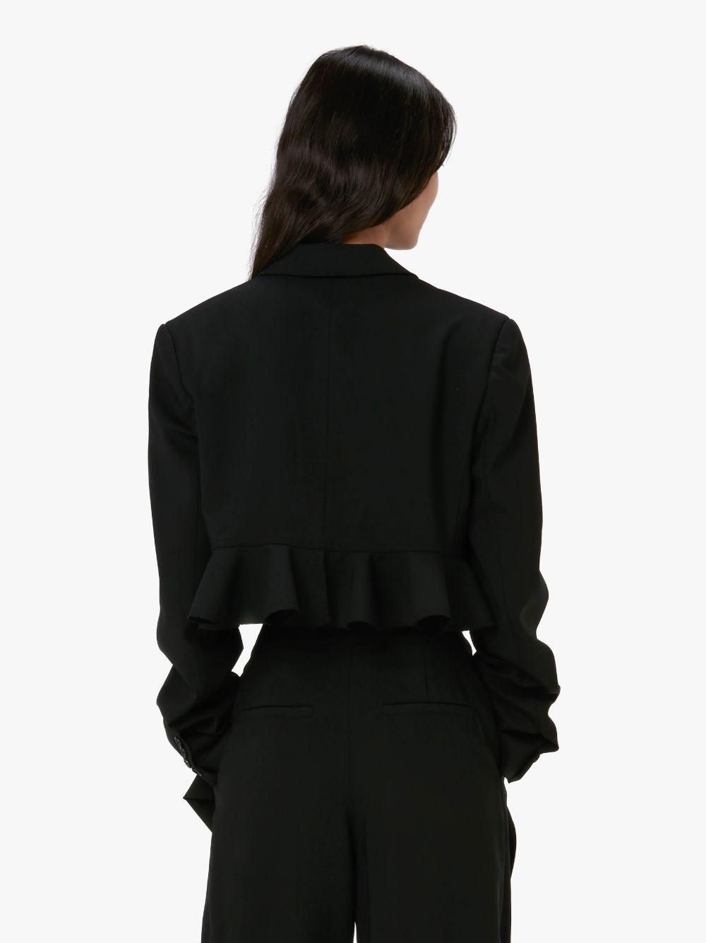 CROPPED RUFFLED HEM JACKET - 3