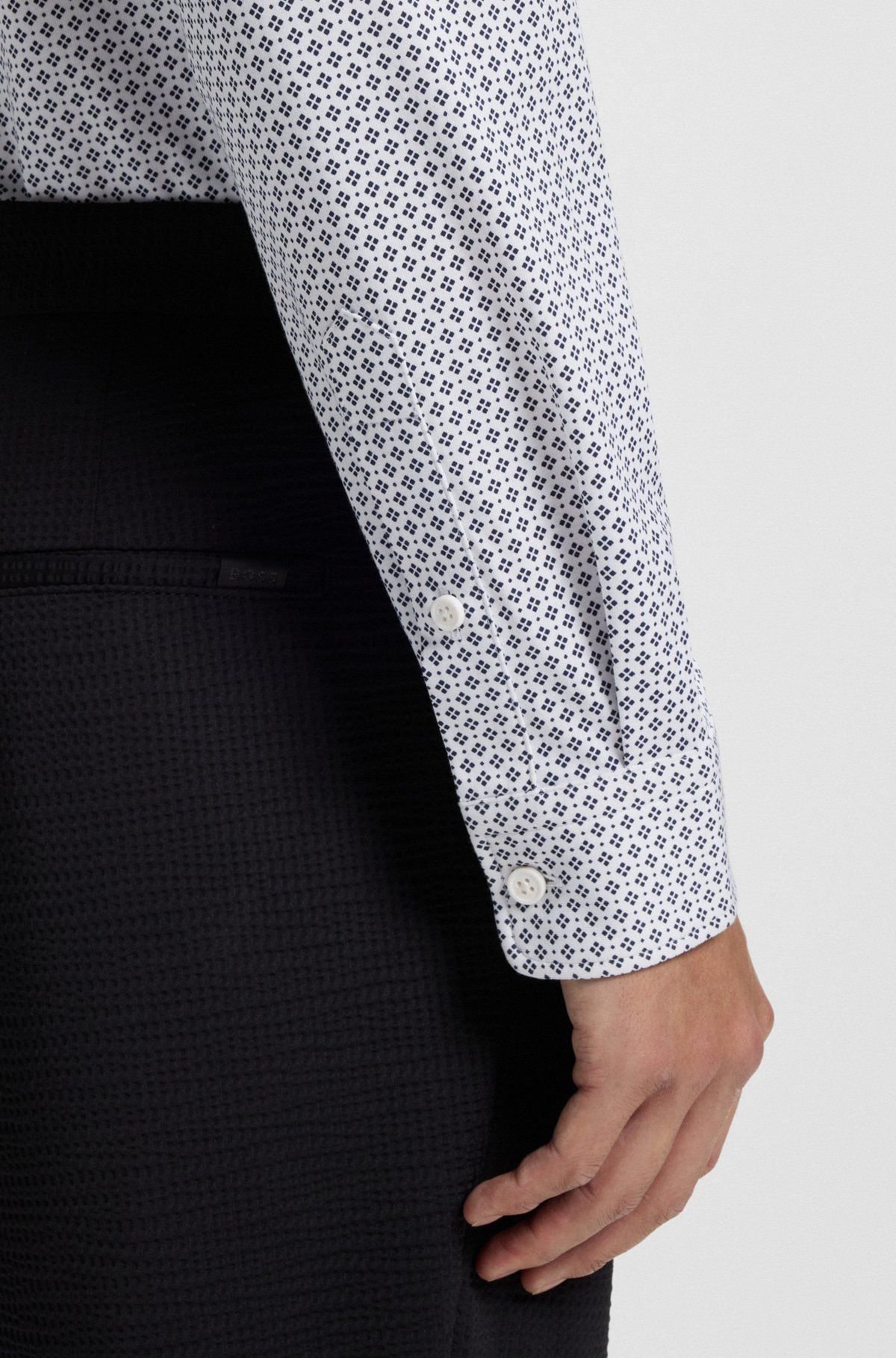 SLIM-FIT SHIRT IN PRINTED ITALIAN COTTON - 6