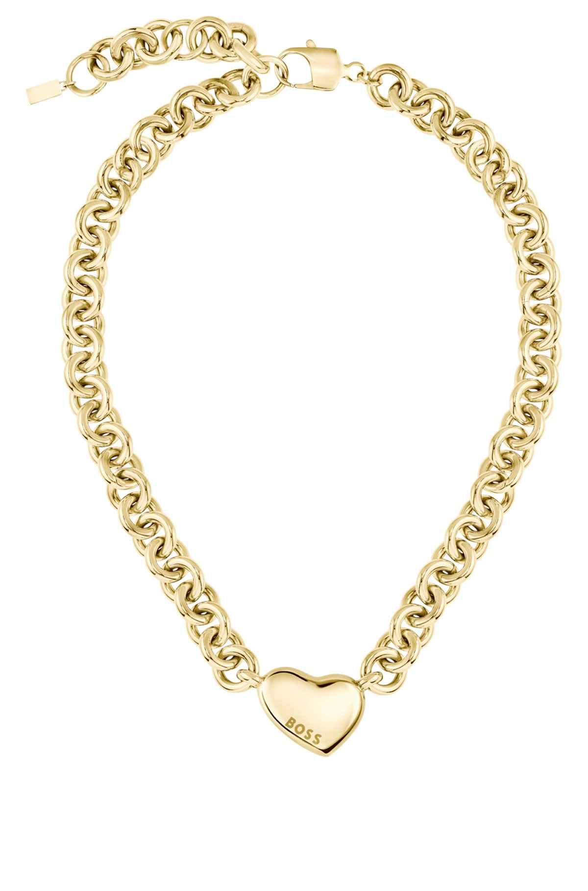 GOLD-TONE NECKLACE WITH HEART CHARM - 1