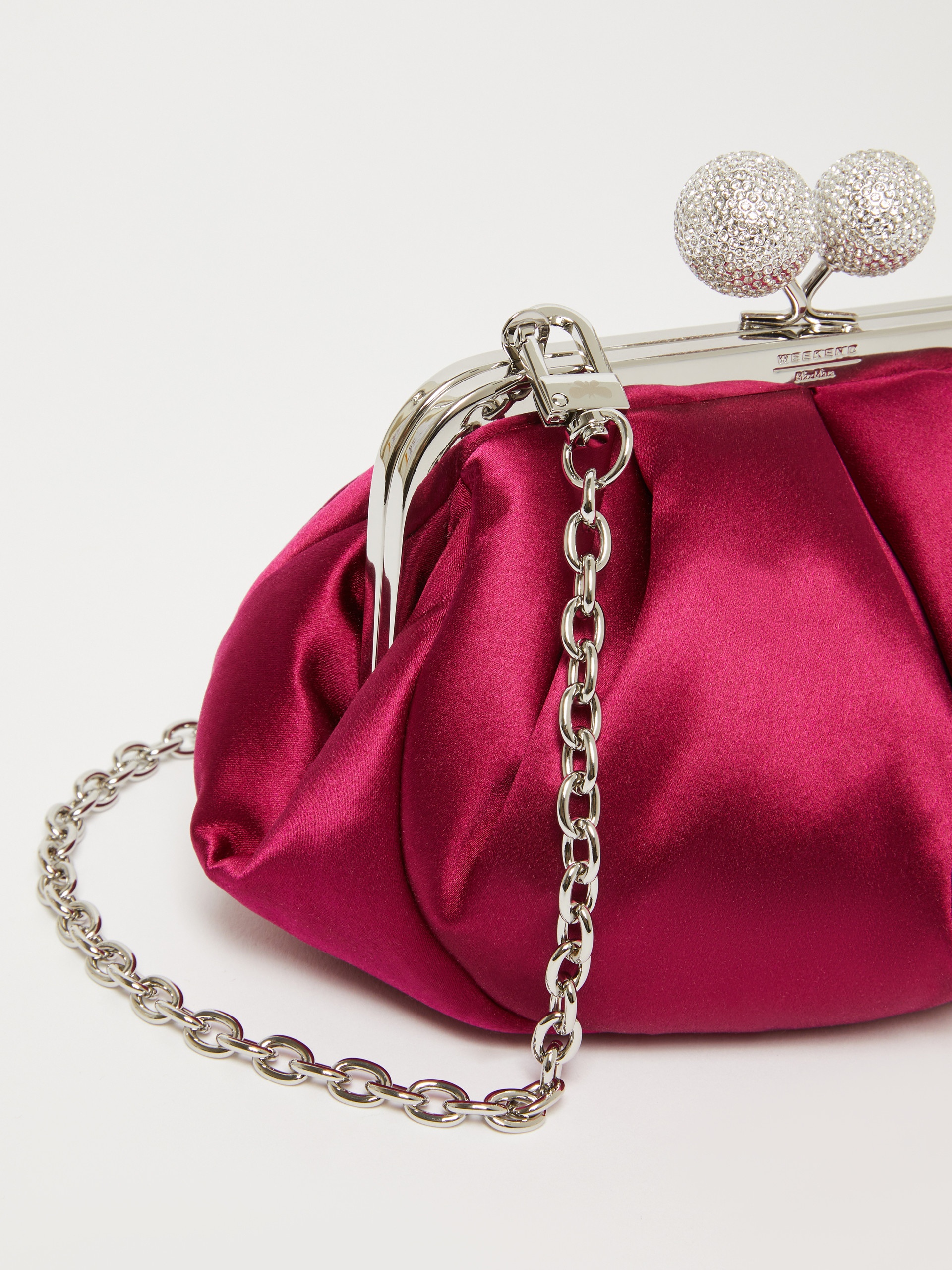 EMMY Small satin Pasticcino Bag with rhinestones - 4